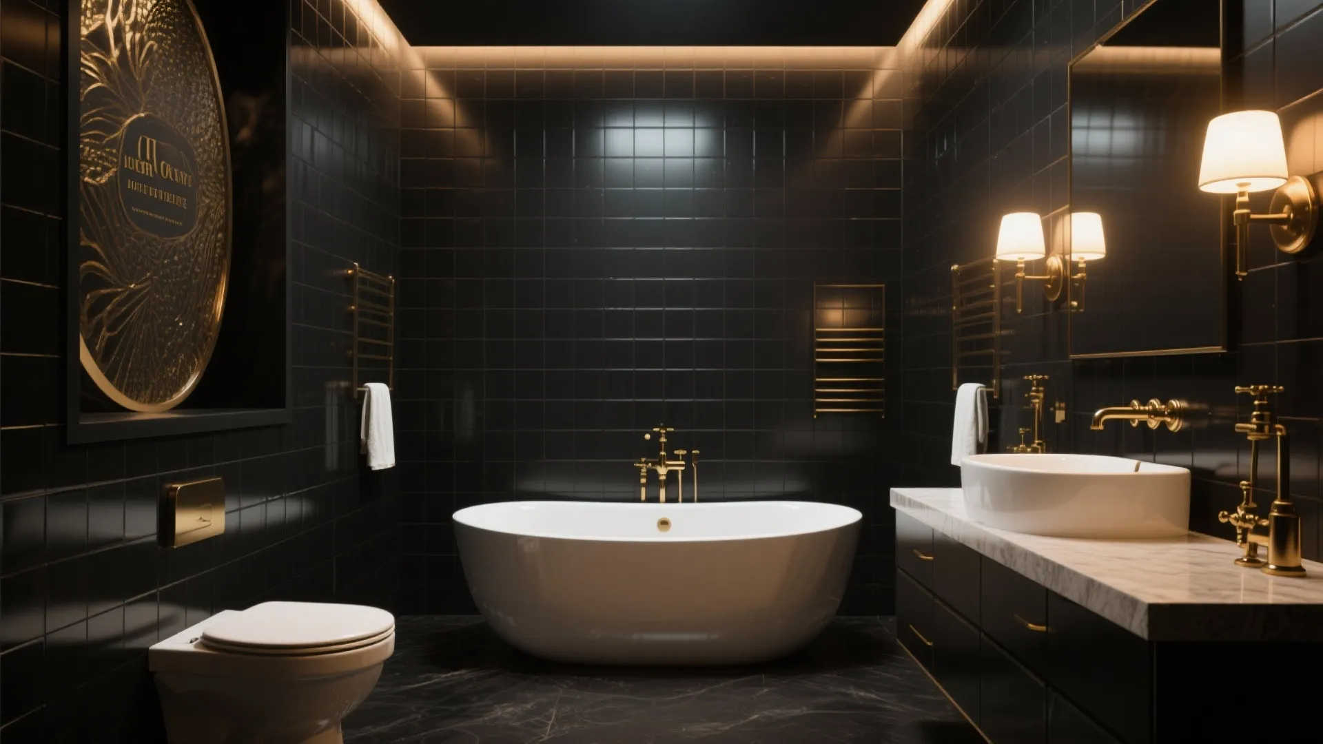 5. Matte Black Tiles