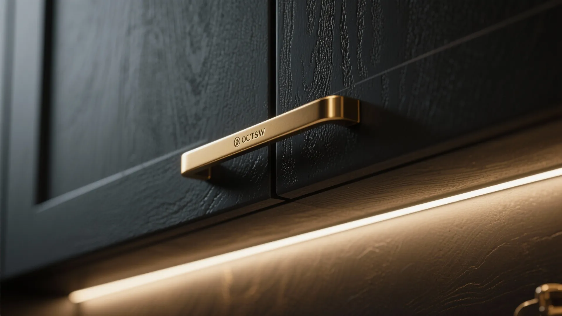 2. Matte black with warm metal details