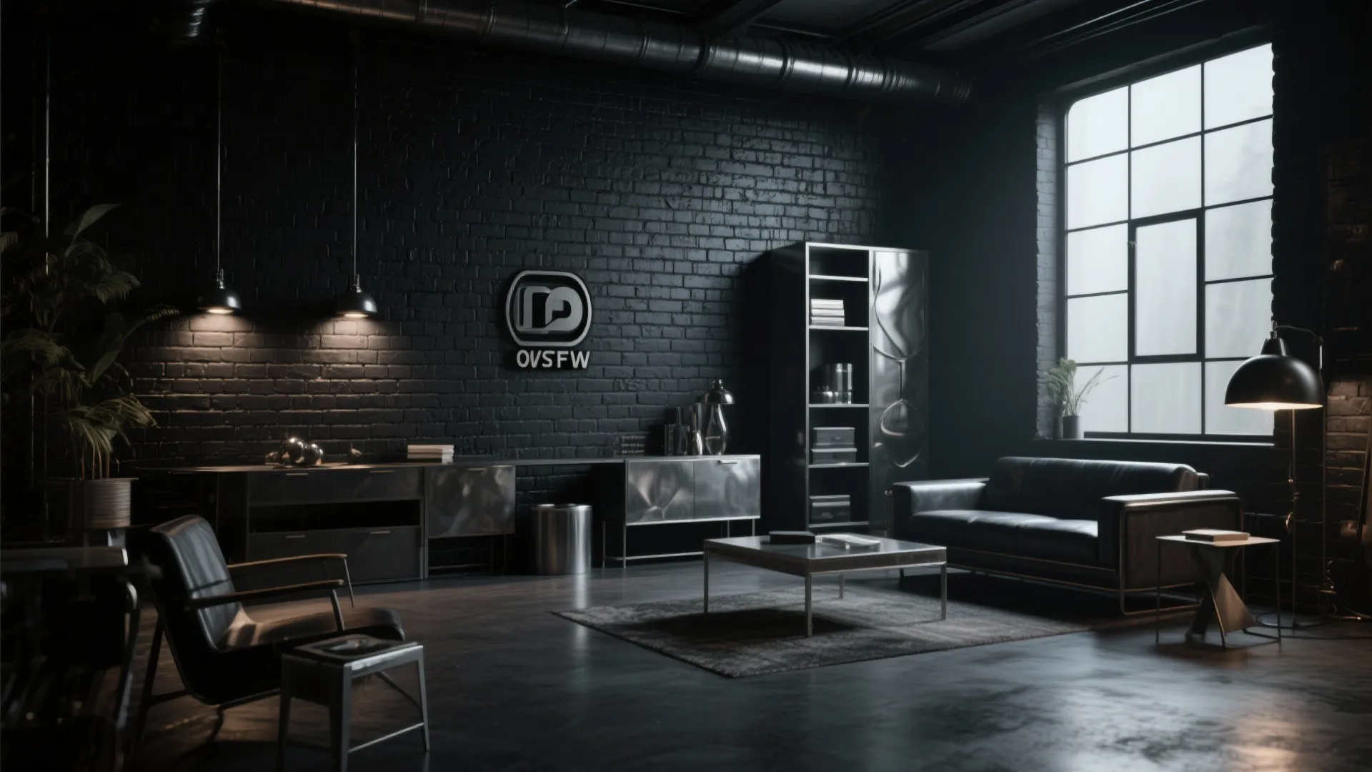 Bold Matte Black Statement Wall