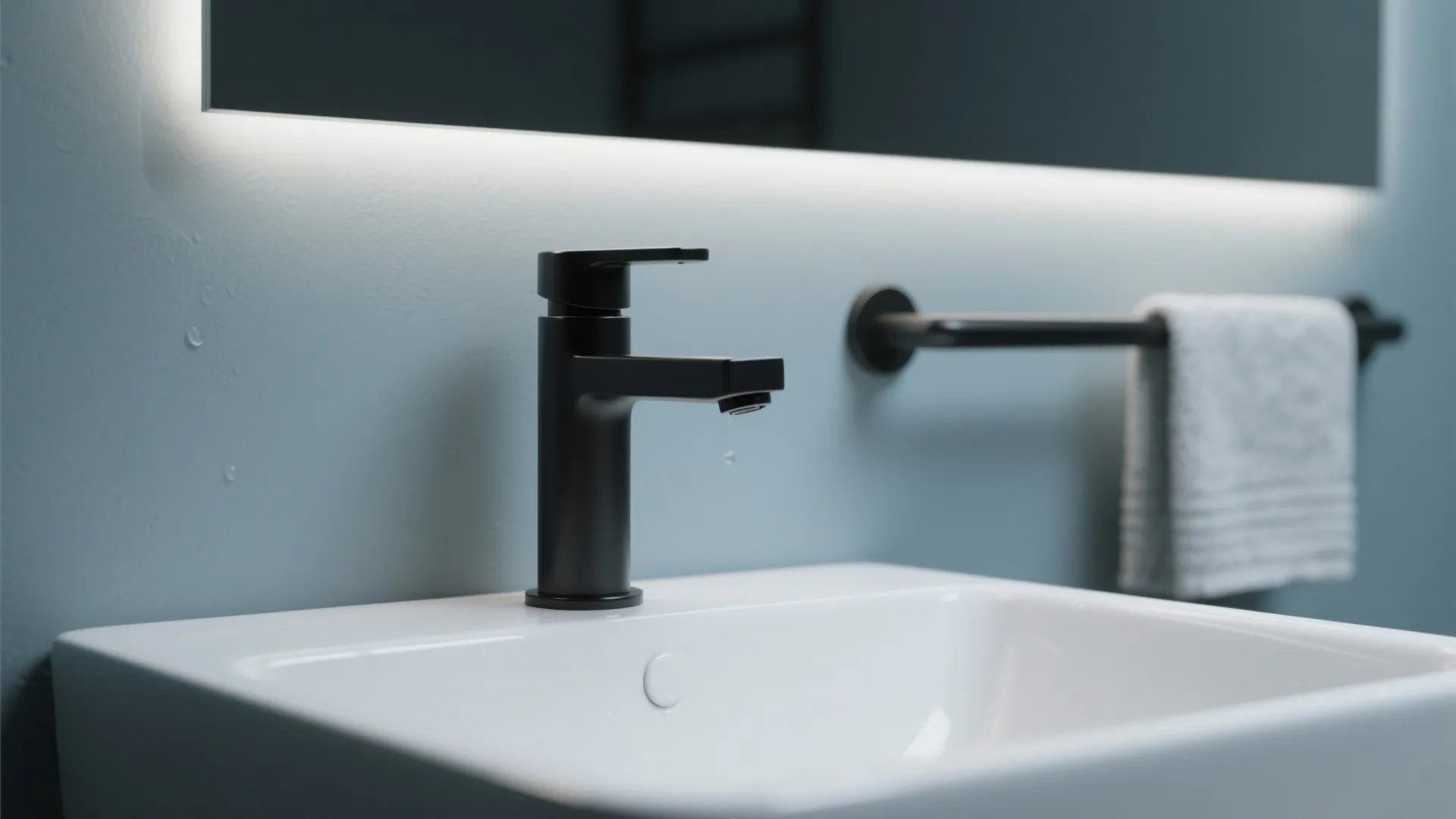 3. Monochrome Fixtures with Matte Black Details