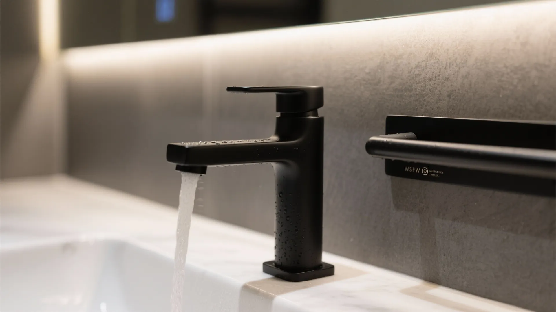 Matte Black Fixtures with Soft Lighting