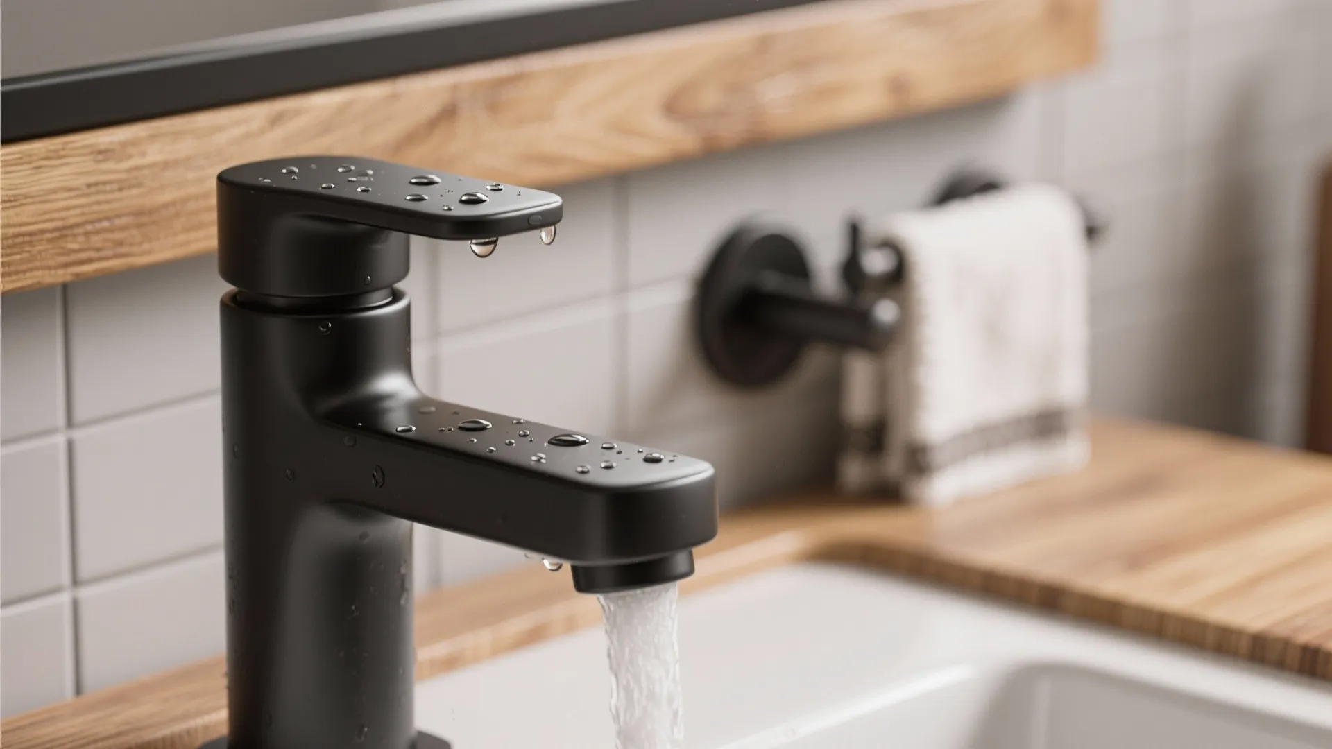 1. Matte Black Fixtures as Anchors