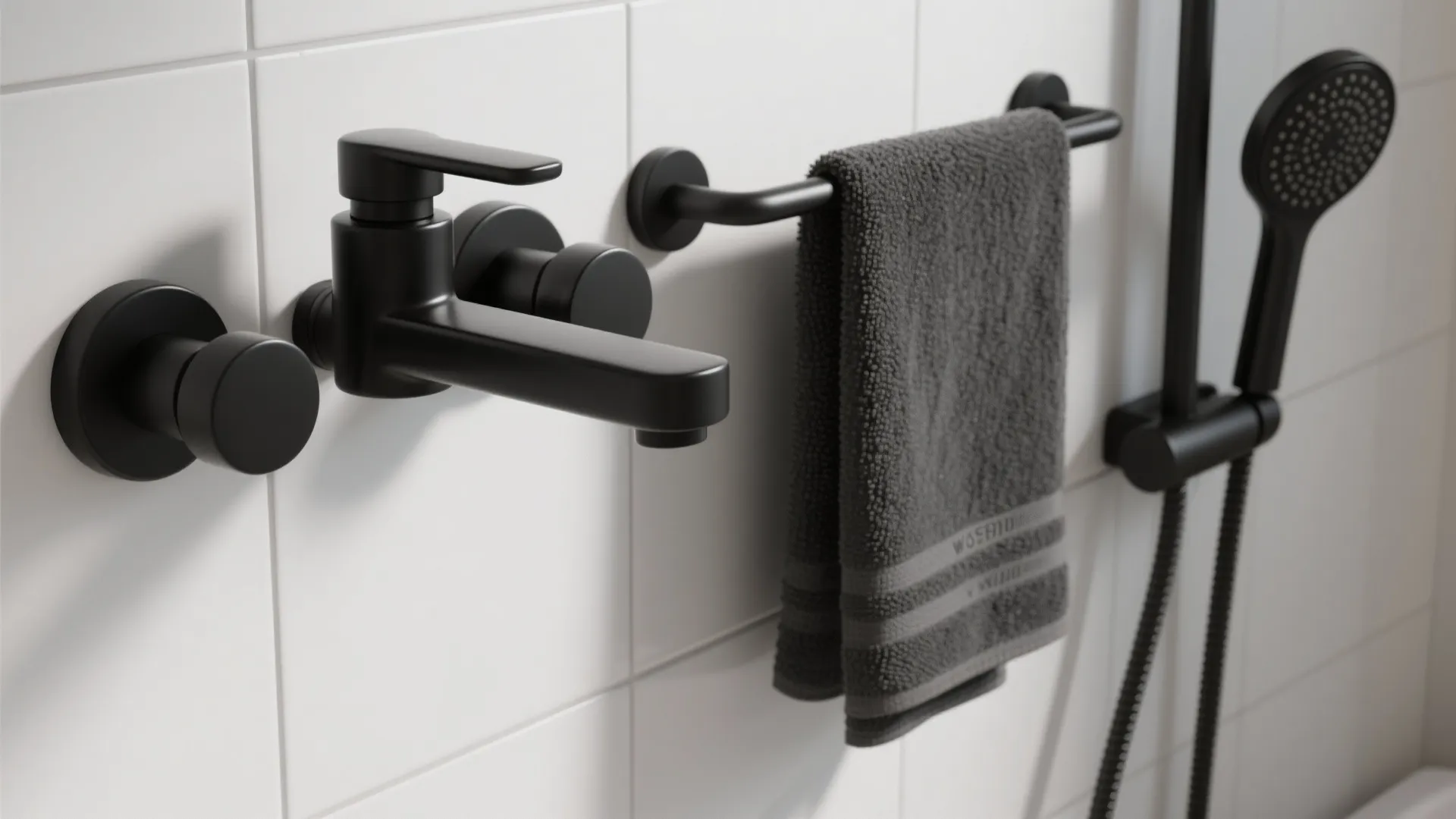 3. Matte Black Fixtures for Contrast