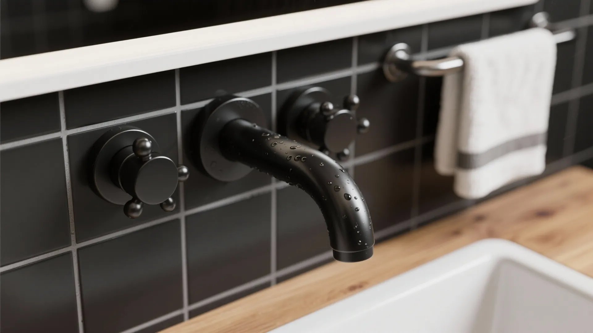 1. Embrace Contrast with Matte Black Fixtures