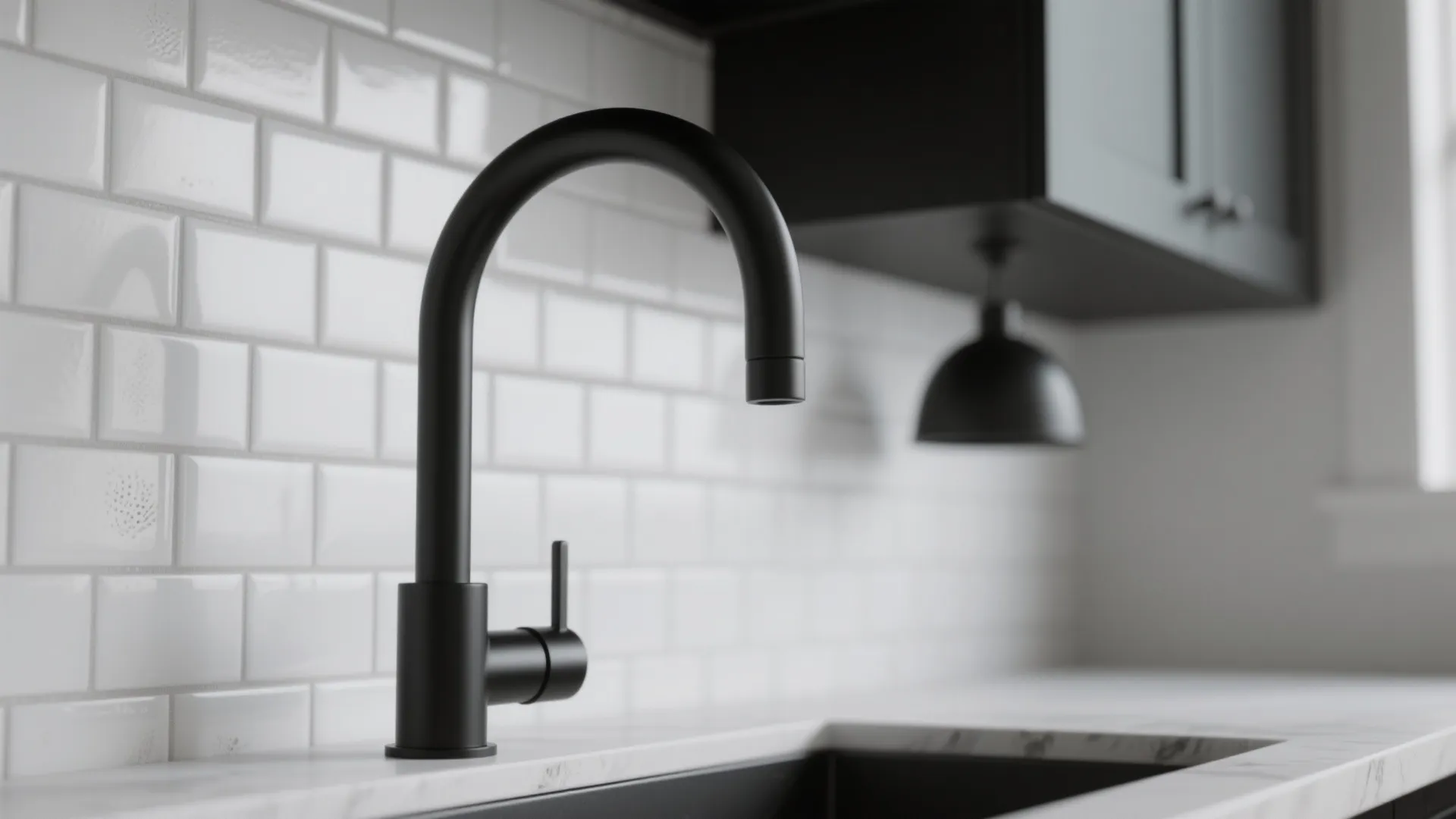 3. Introduce Matte Black Fixtures for Contrast