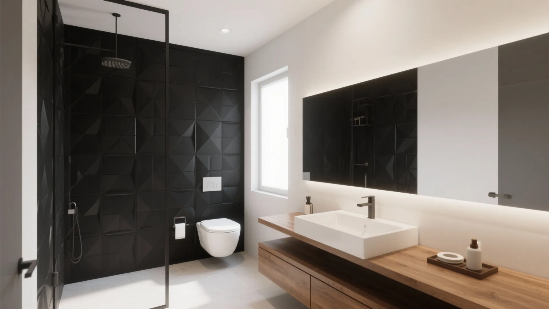 2. Matte black geometric pattern