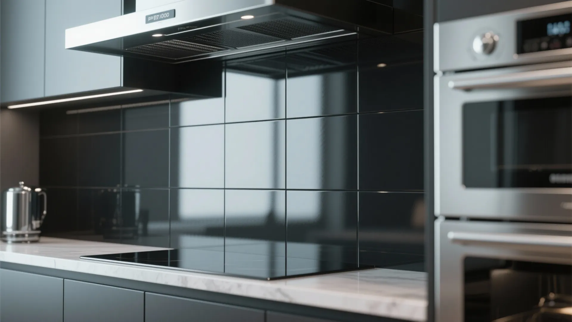 3. Matte black glass for a sleek, easy-clean surface