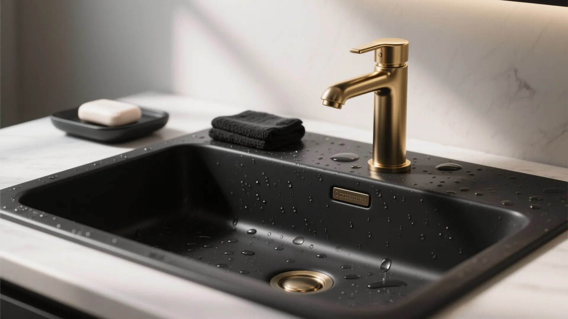 1. Matte Black Minimalism with Gold Accents