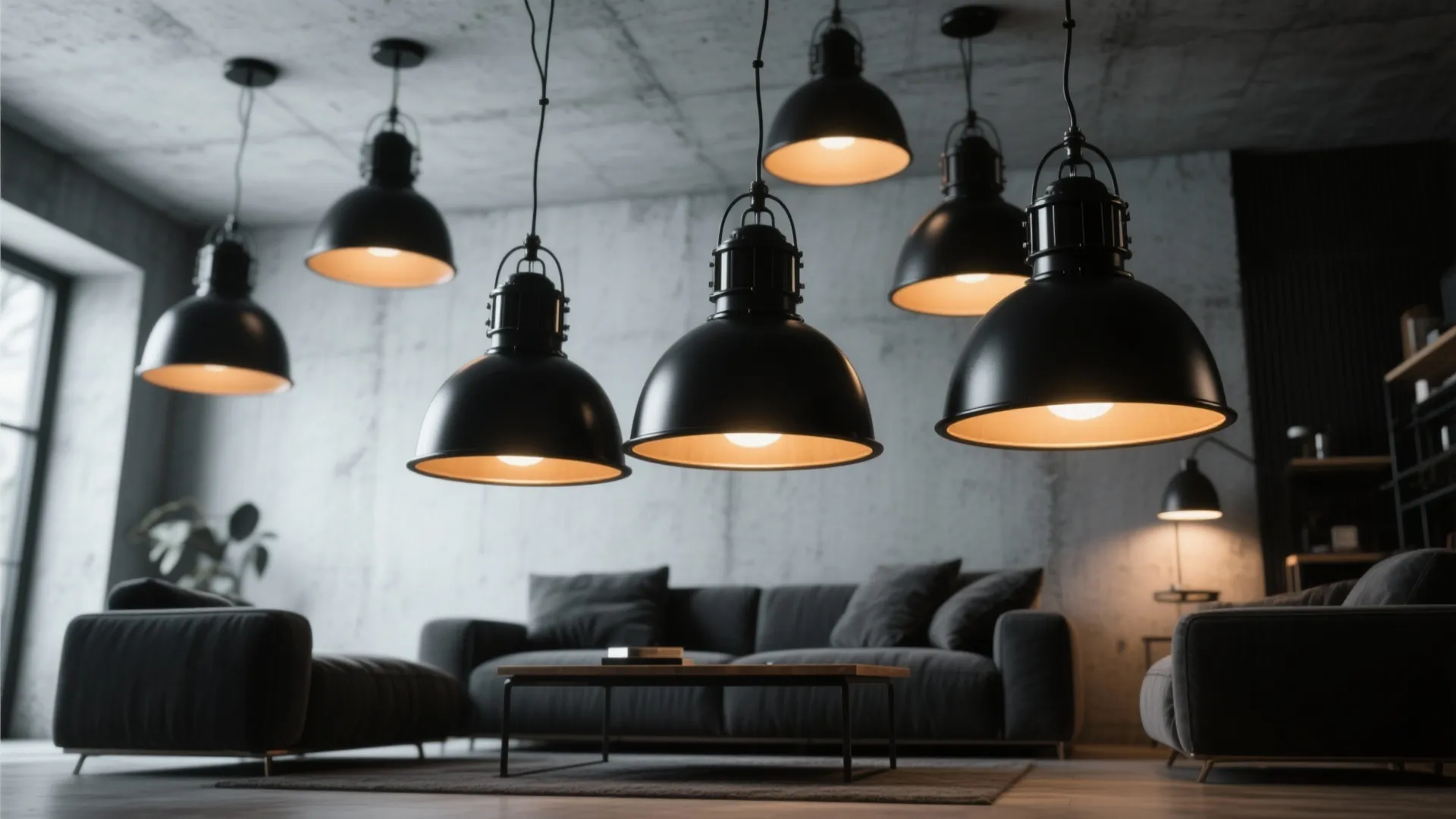 5. Industrial Lighting in Matte Black
