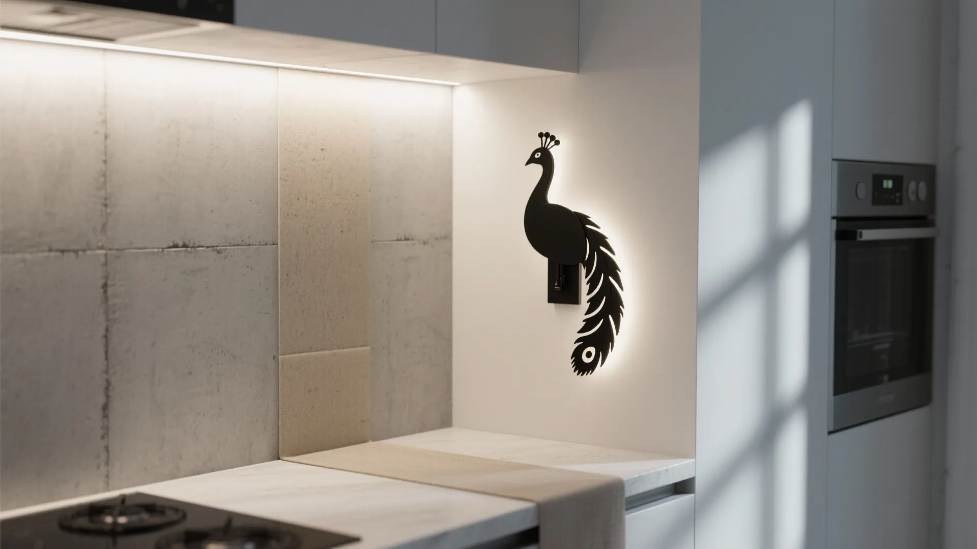 Matte Black Minimal Peacock