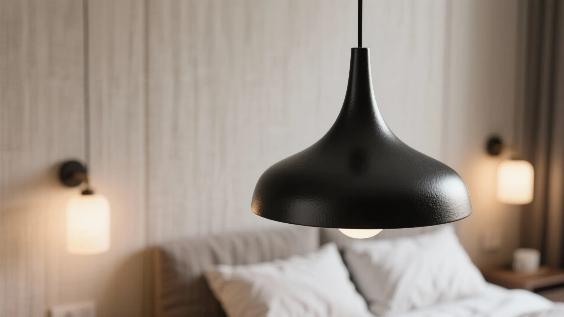 1. Matte Black Minimalist Pendant