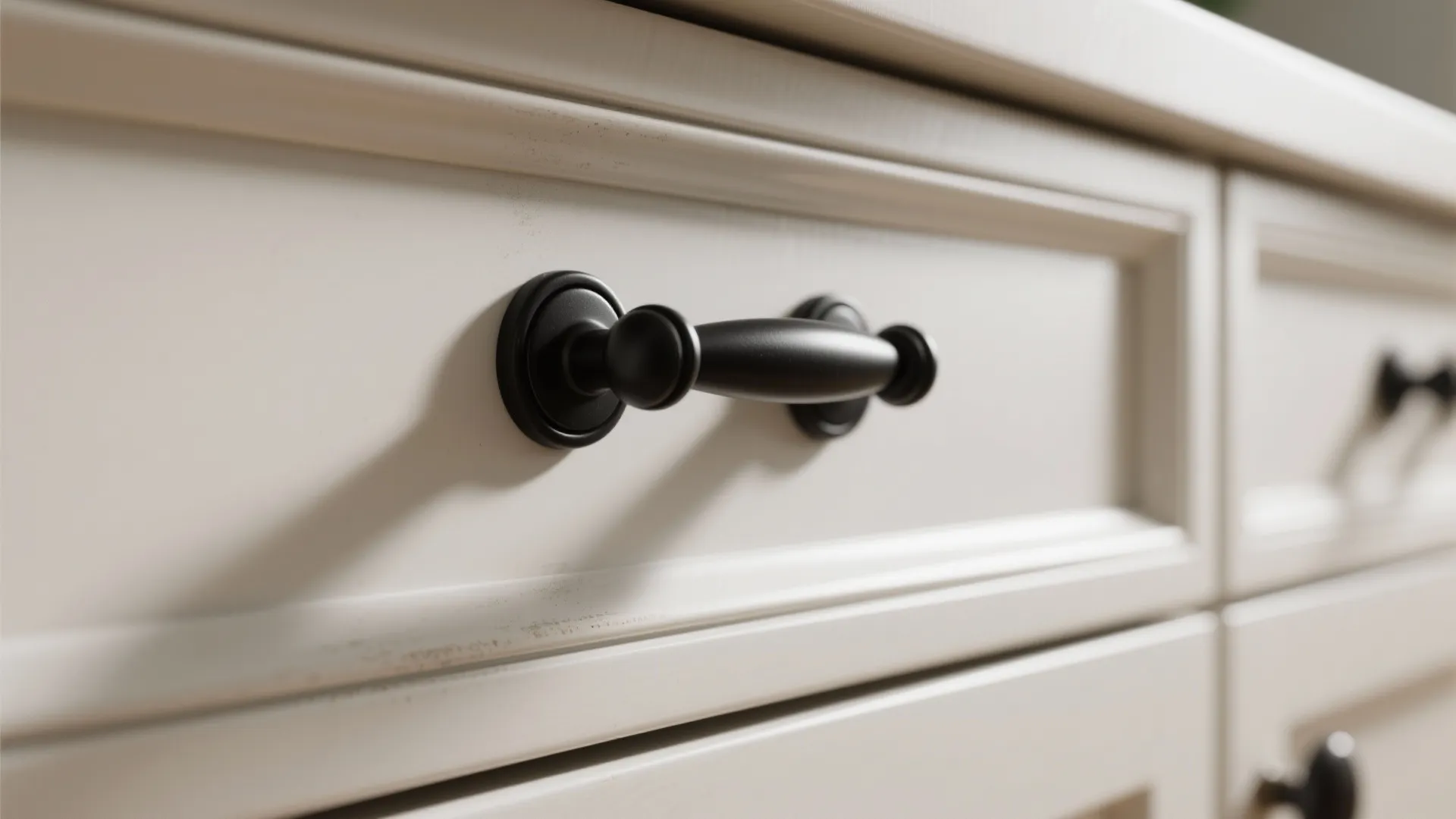 1. Matte Black Pulls for Contrast