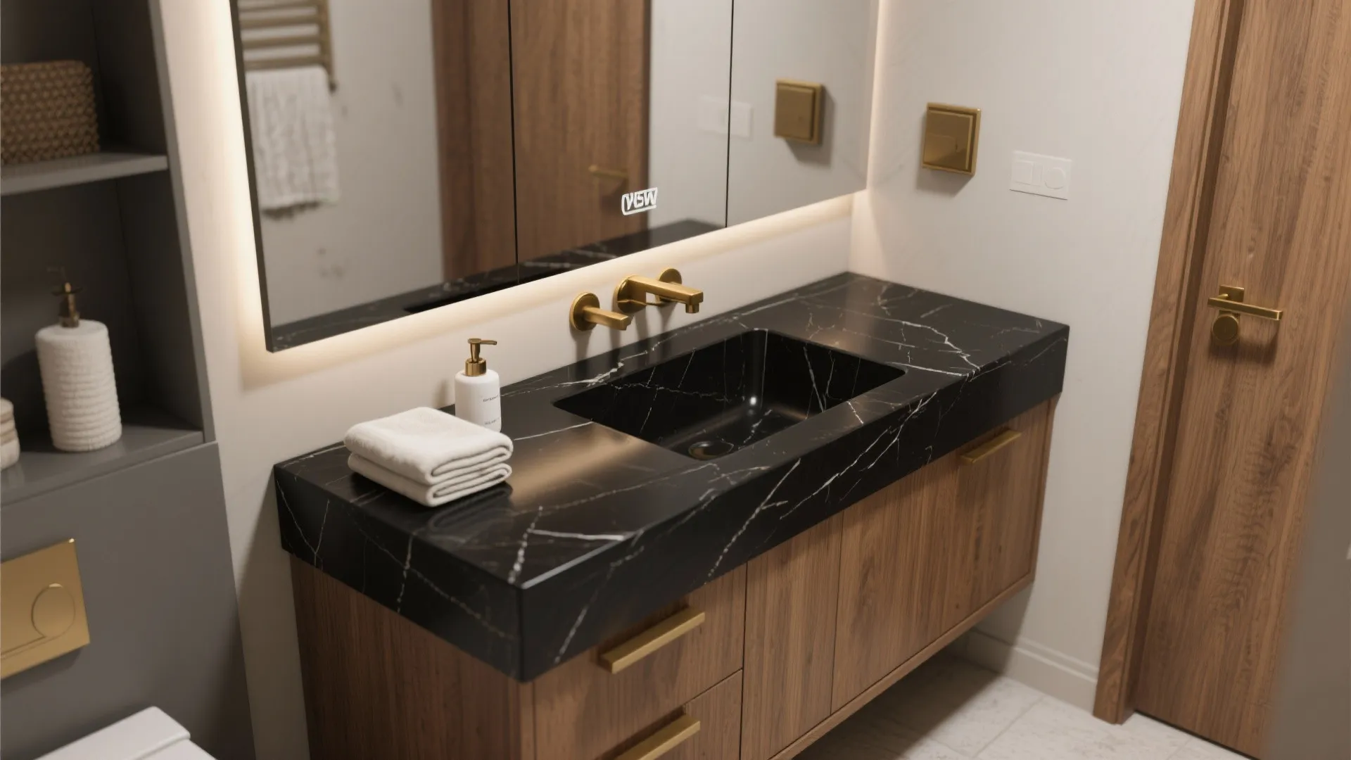 2. Matte Black Quartz for Low-Maintenance Chic