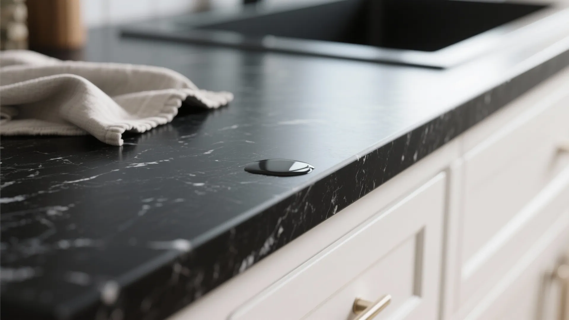 1. Matte Black Quartz for a Modern Minimalist Look