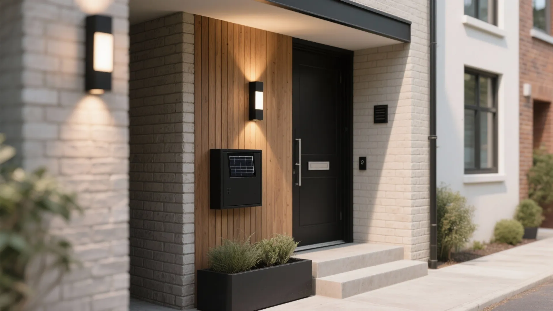 Matte black minimalist sconces