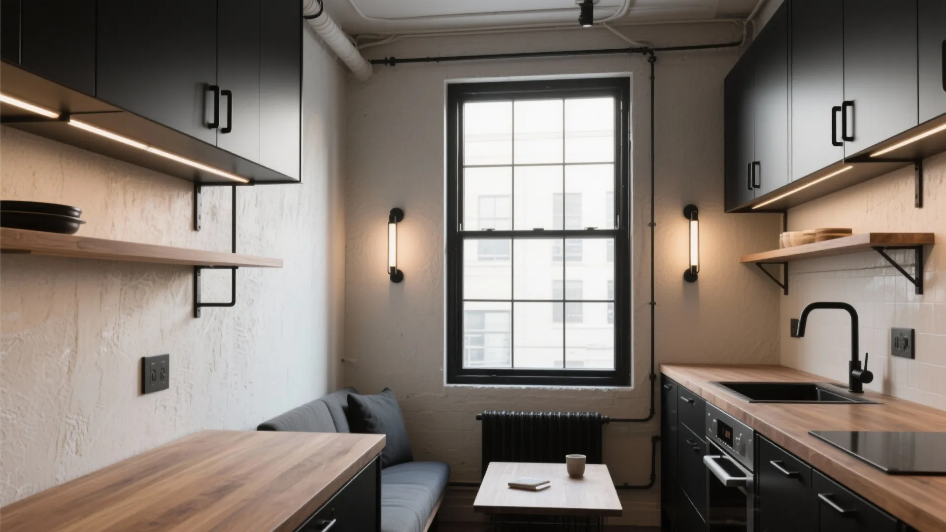 Matte-Black Sconces for a Clean Industrial Edge