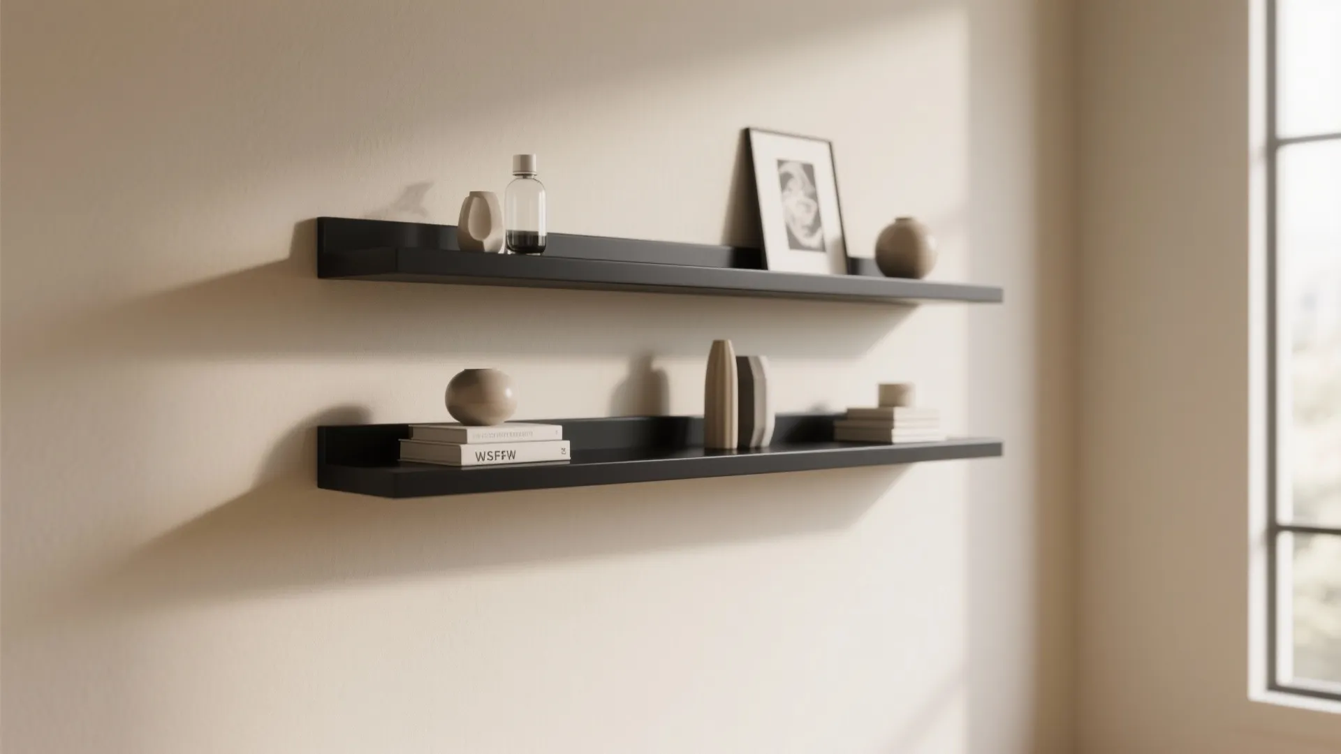 5. Matte Black Shelving