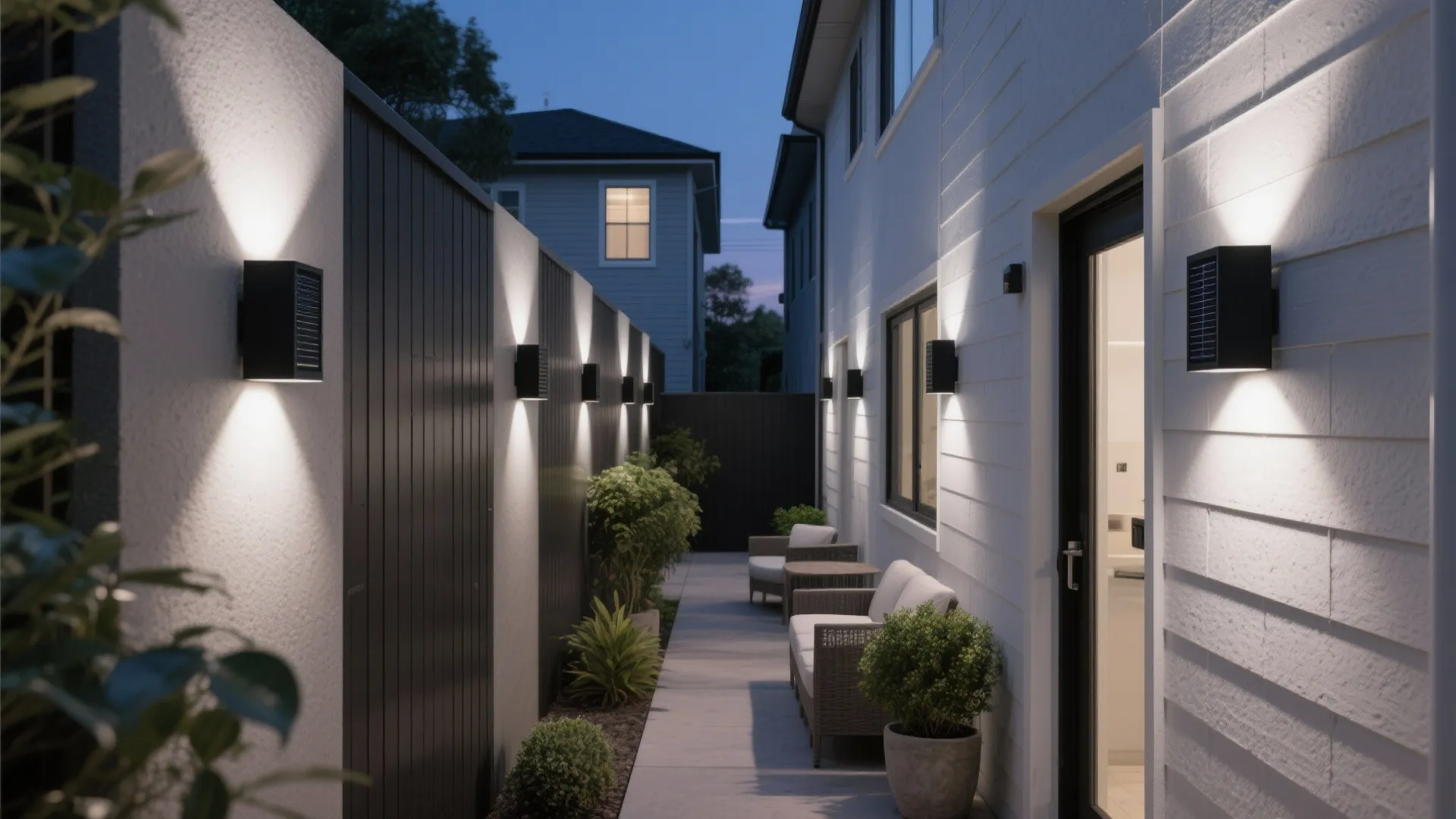Matte black fixtures for modern facades