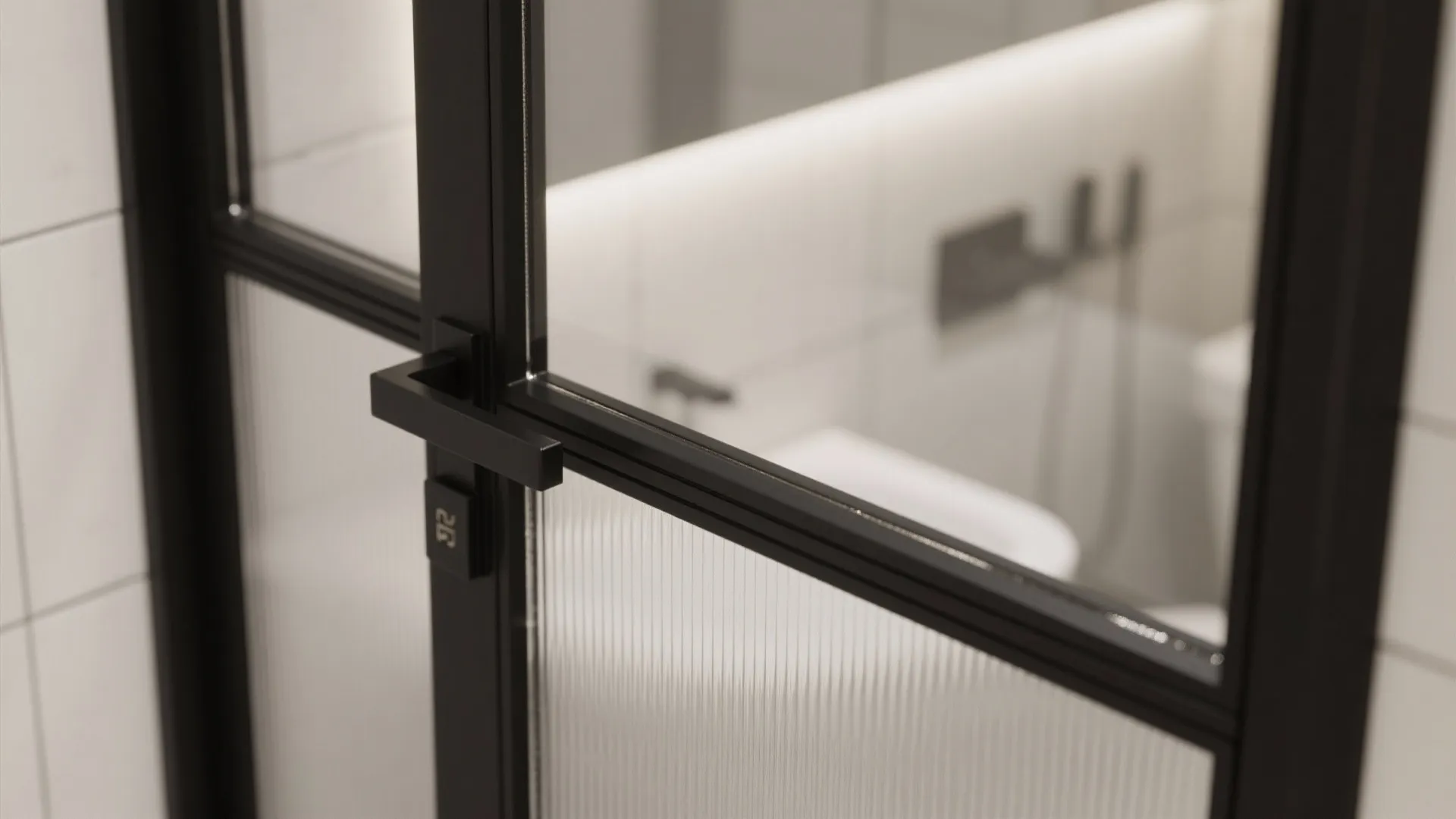 Matte Black Aluminium Frame with Clear Top, Opaque Bottom