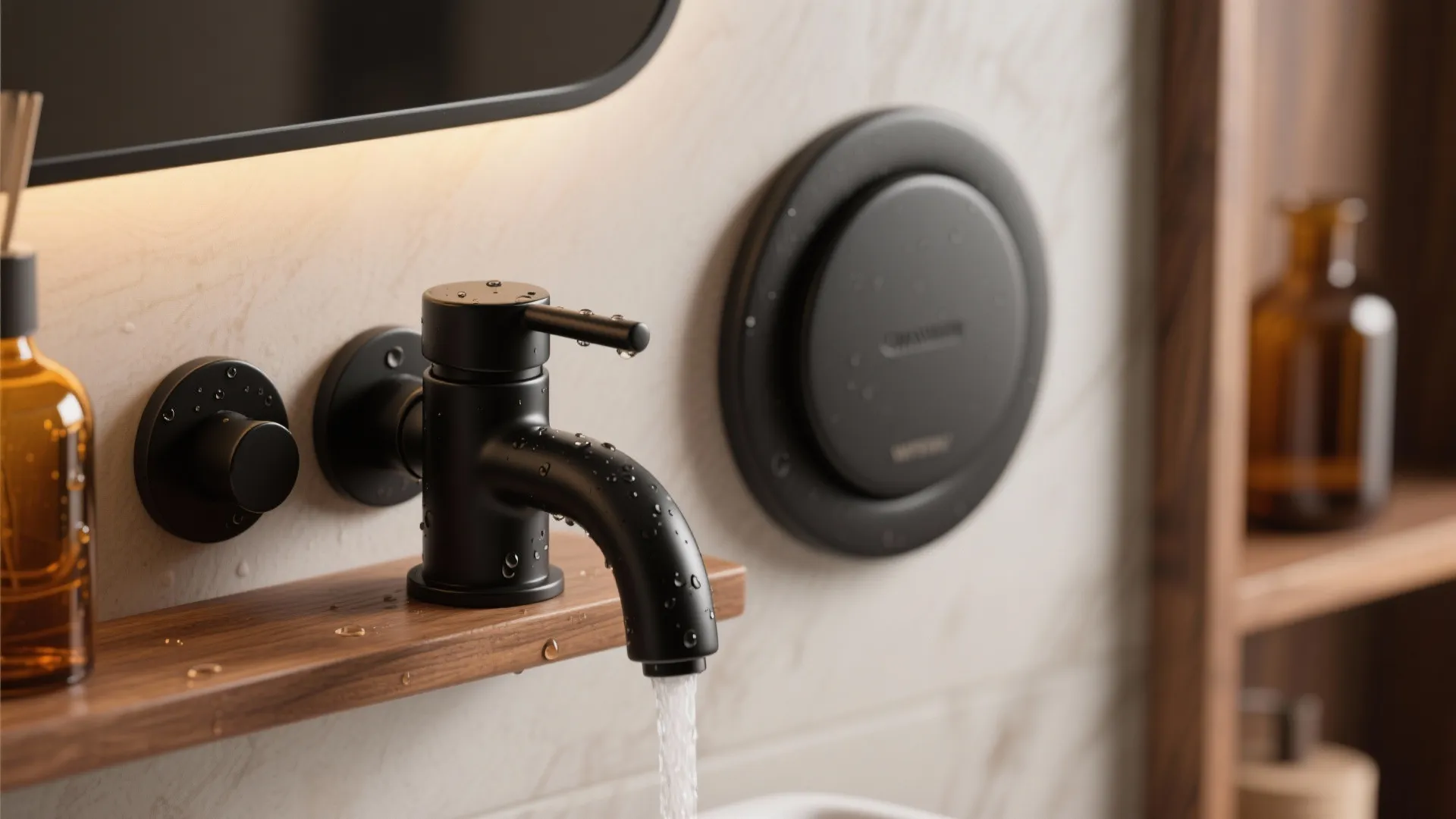 1. Matte Black Everything with Warm Accents