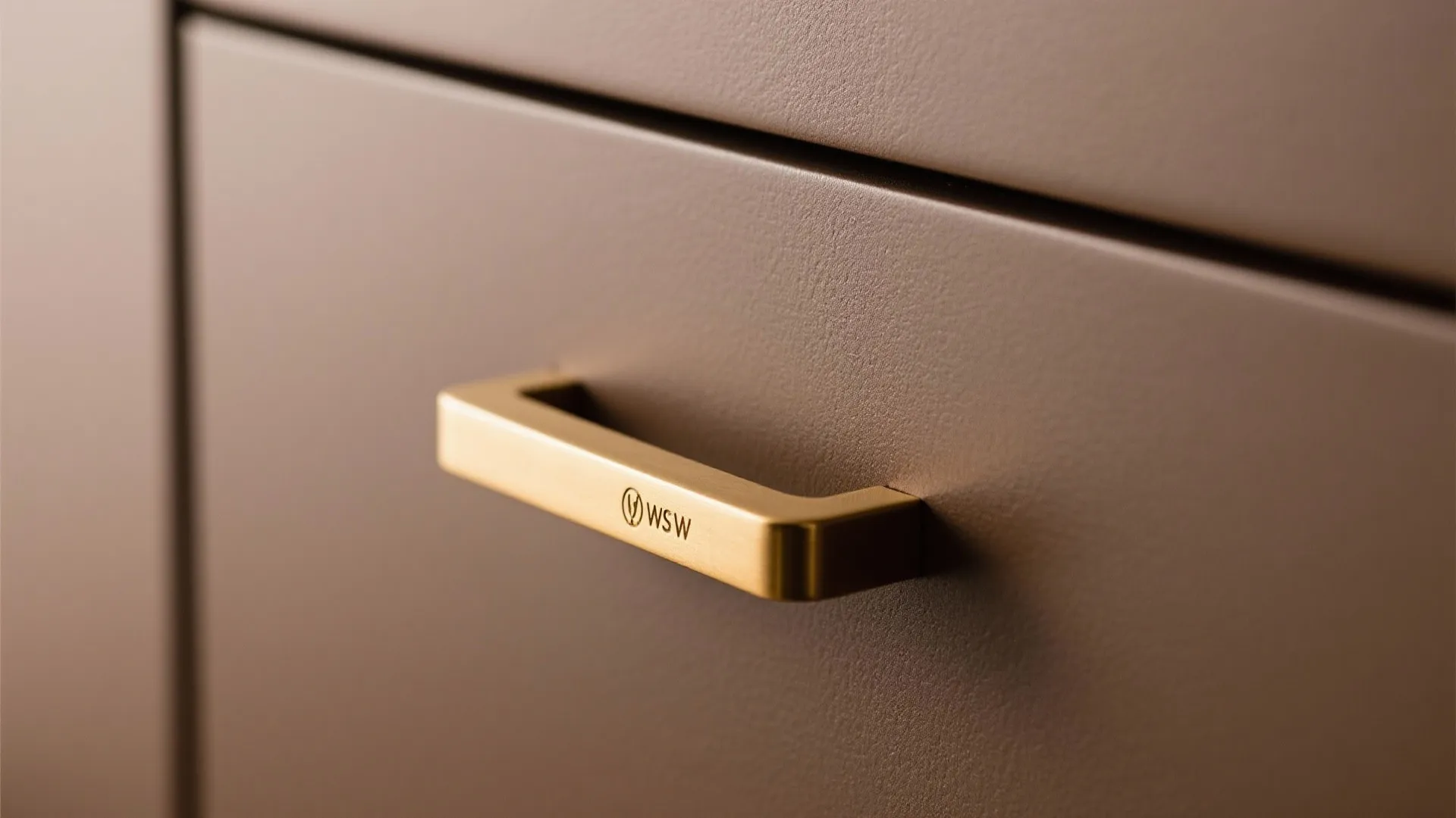 2. Matte brown with warm brass hardware