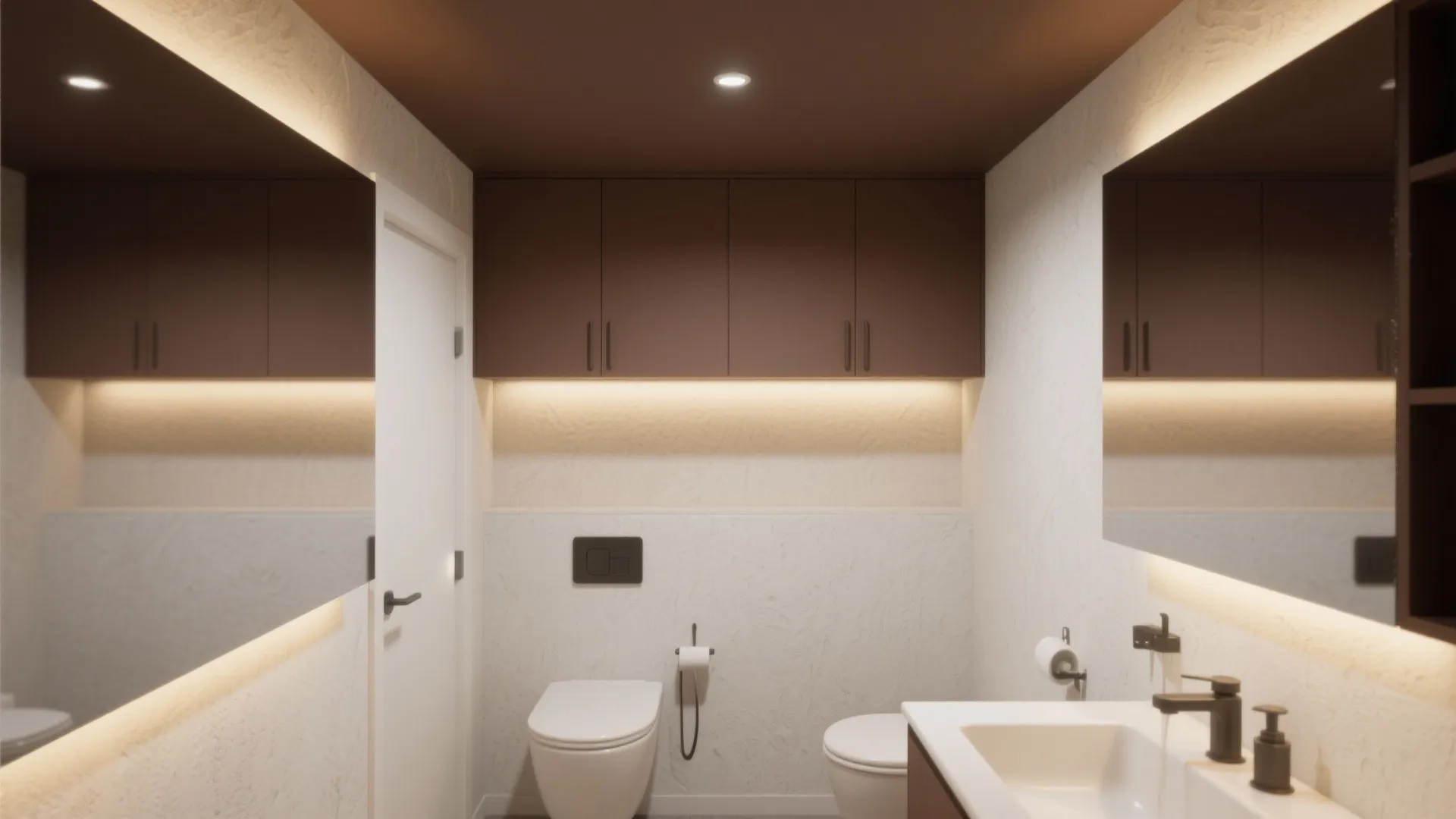 5. Matte brown paint on ceilings or cabinetry