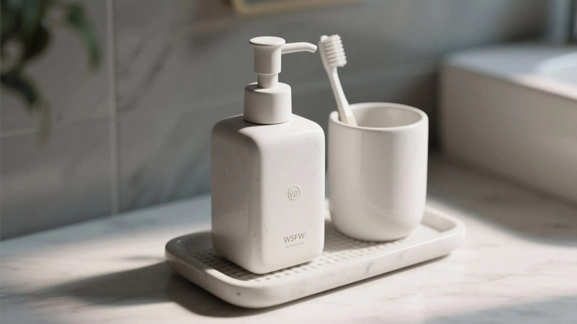1. Matte ceramic soap dishes and dispensers