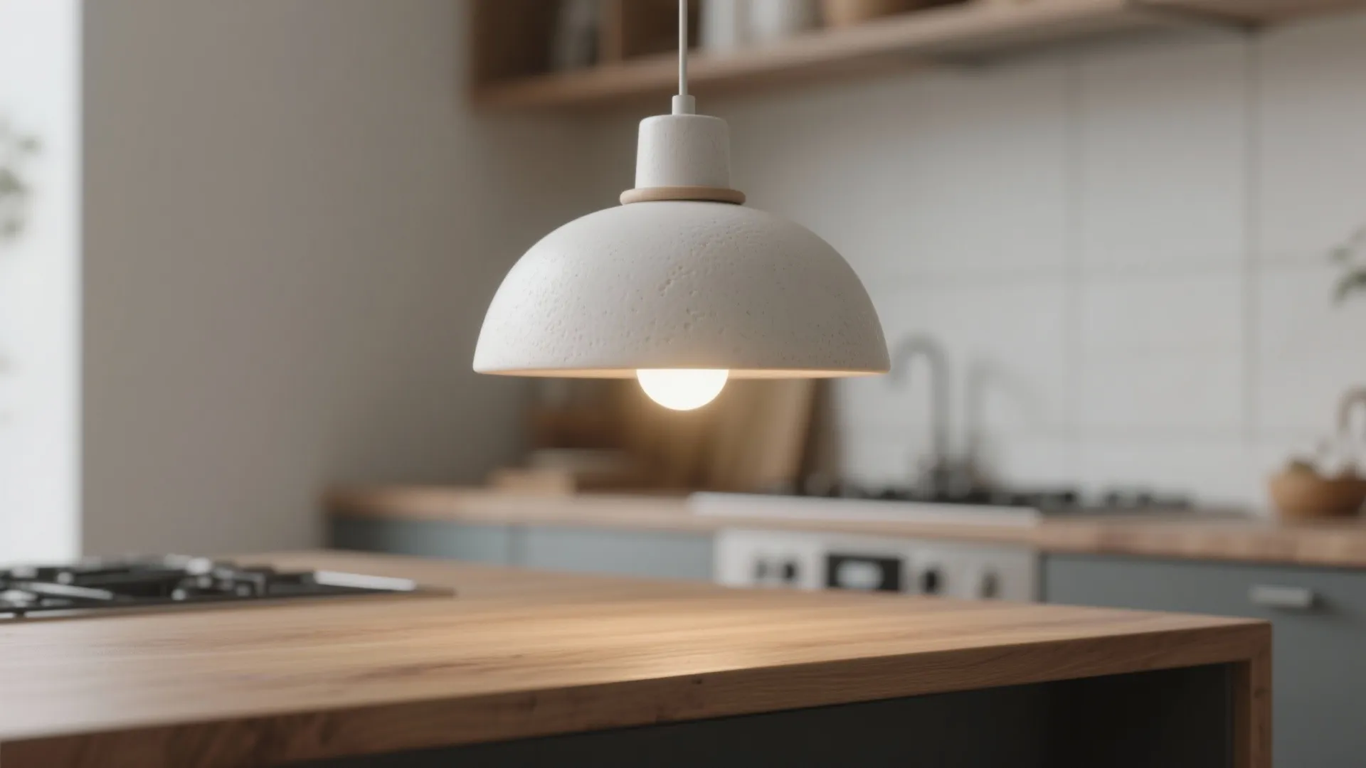 1. Matte ceramic single-bulb pendants
