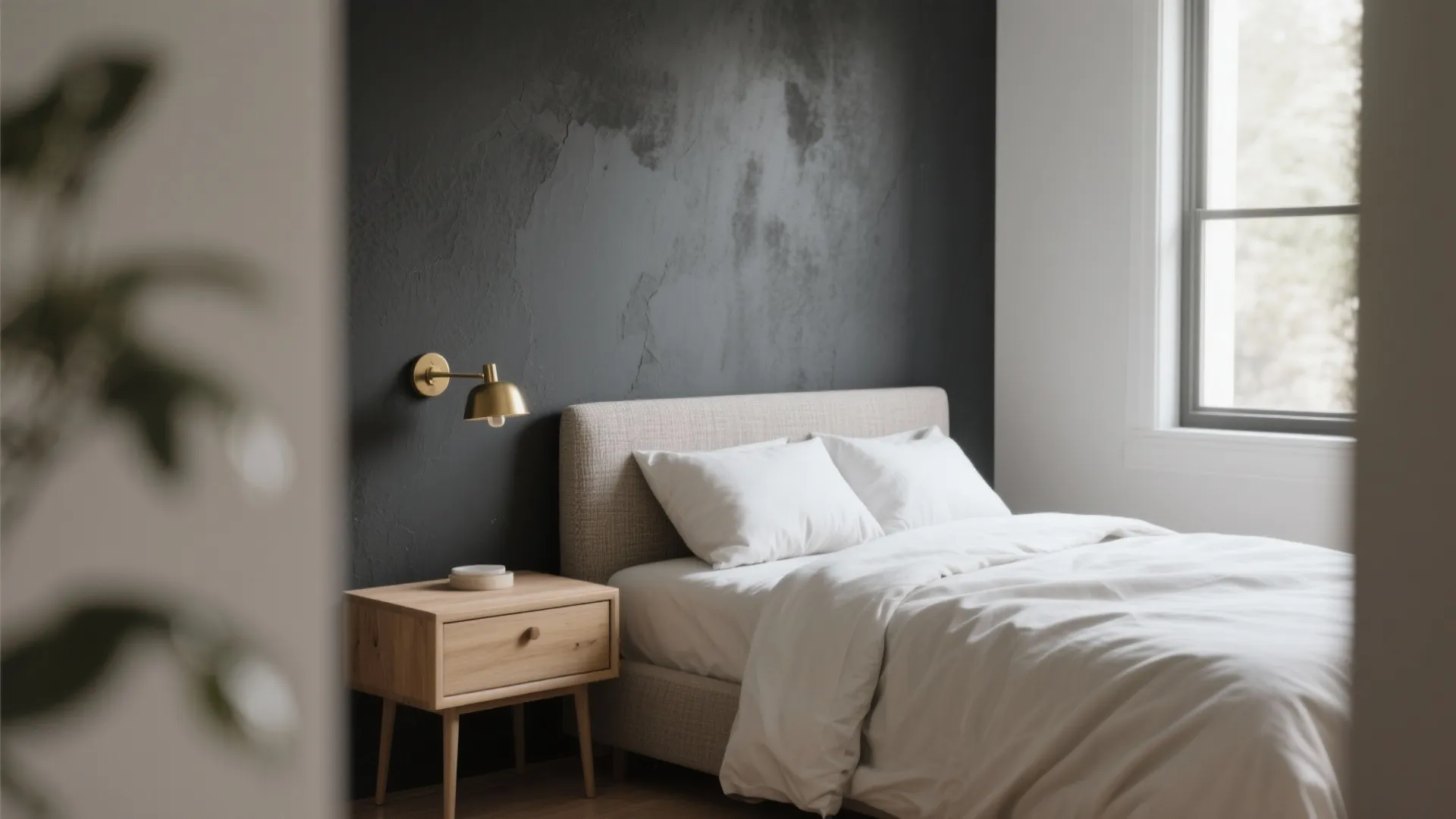 1. Matte charcoal accent — cozy but modern