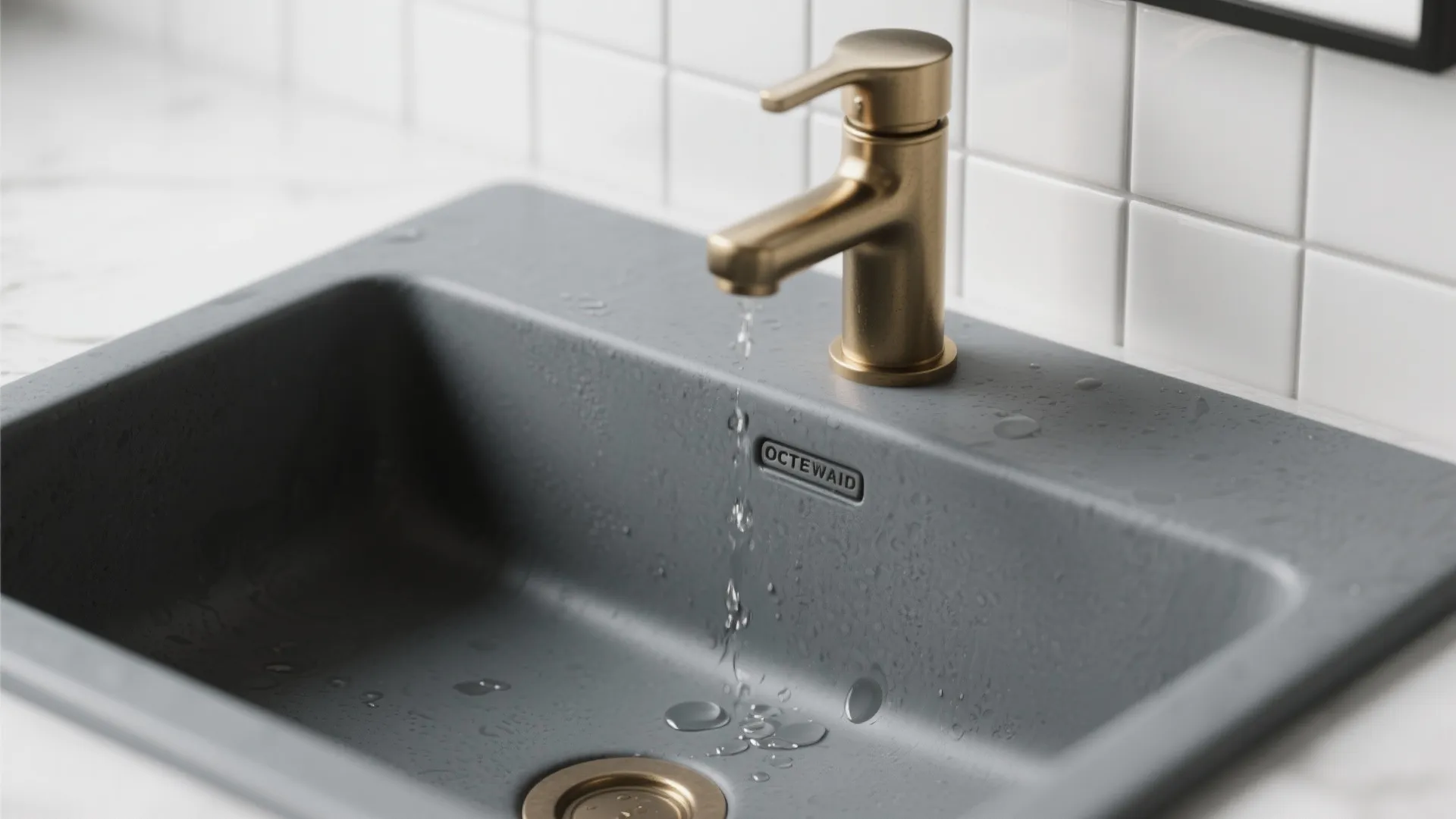 1. Matte charcoal basin for contrast