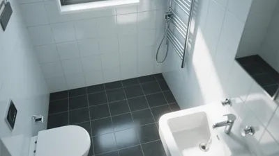 Modern Bathroom Design with Contrast Tiles