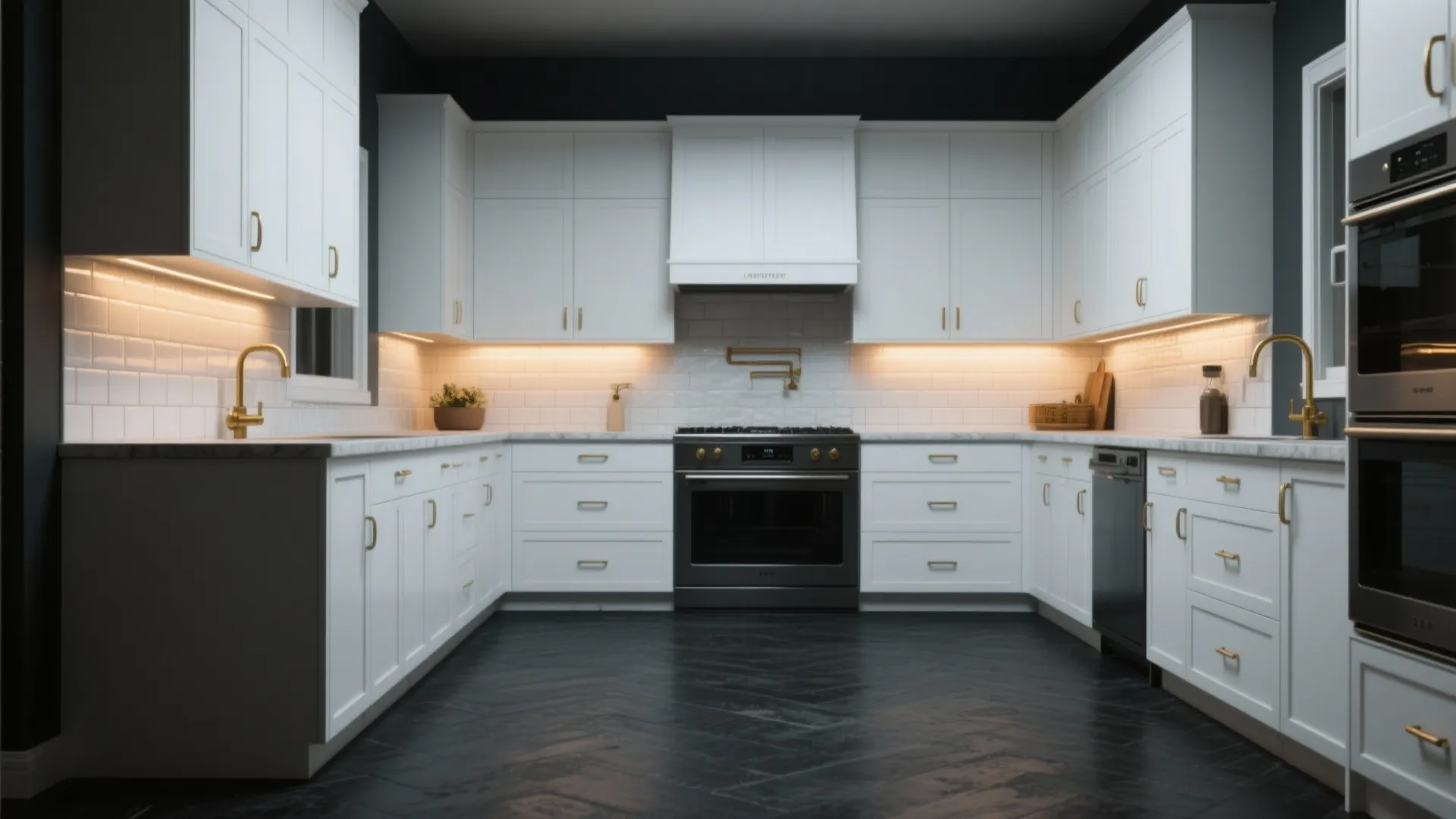 2. Matte Charcoal with High-Contrast Cabinets