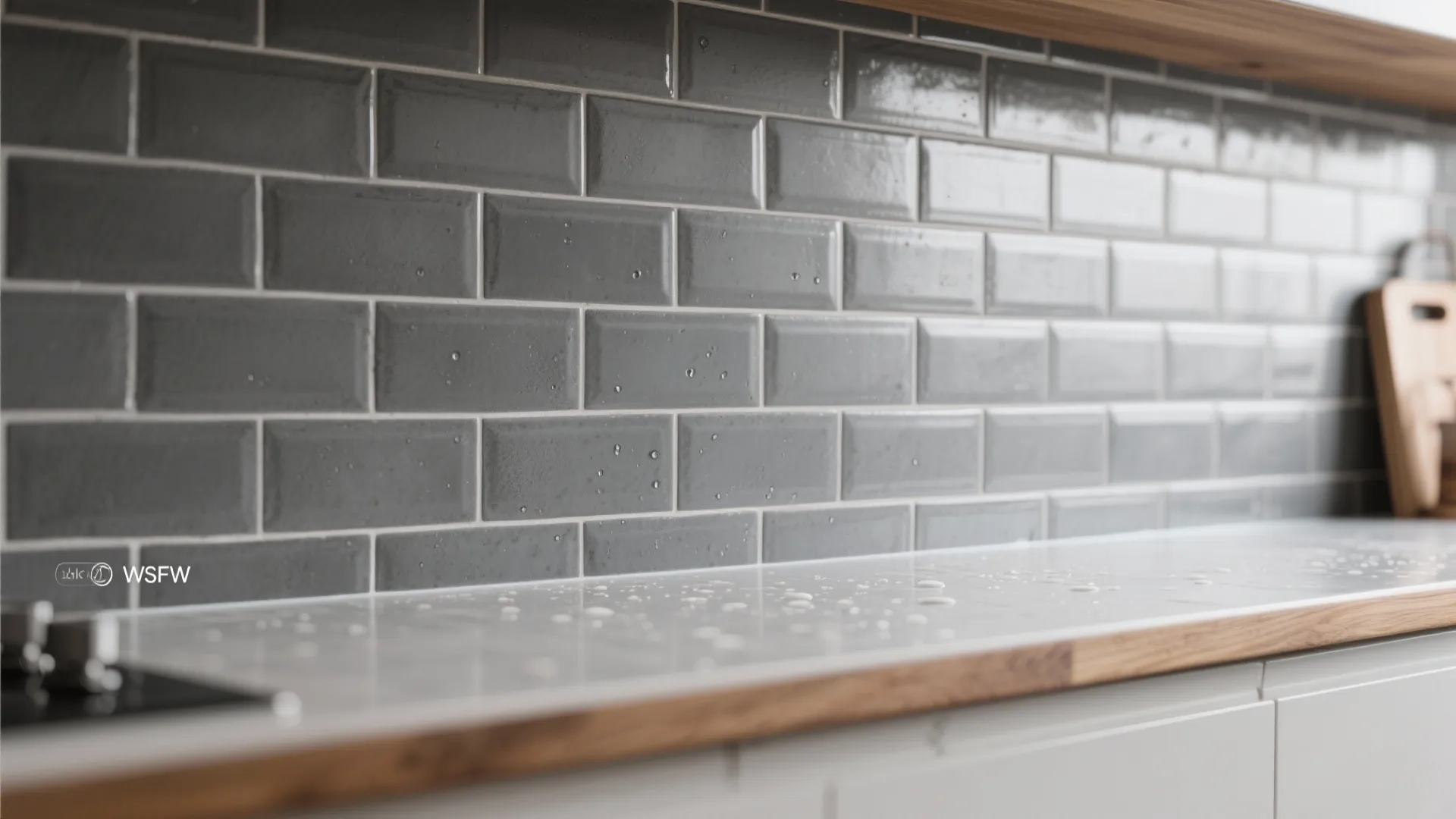 1. Matte charcoal tiles for contrast