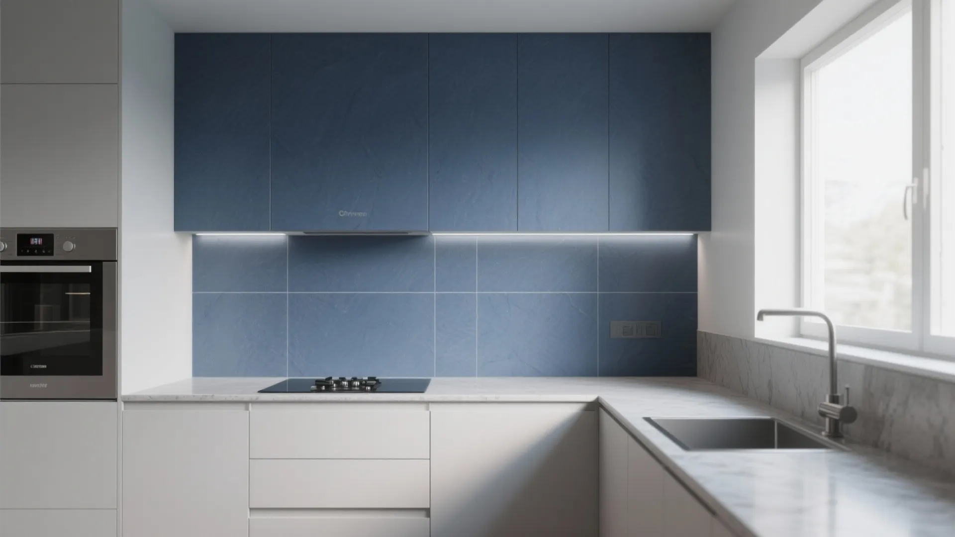 5. Matte Cobalt Large-Format Slab for Minimal Drama