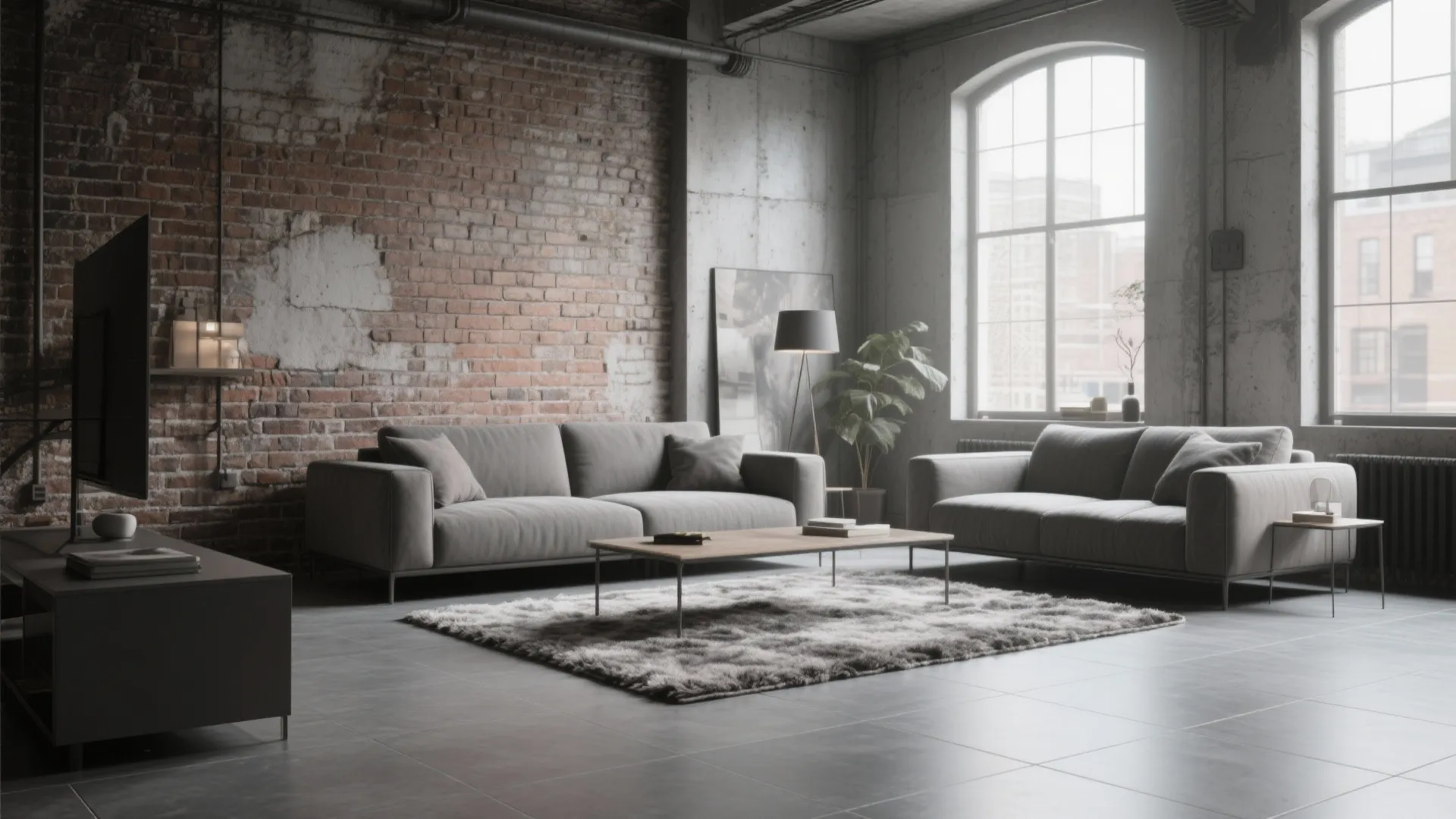 4. Matte Concrete-Look Tiles