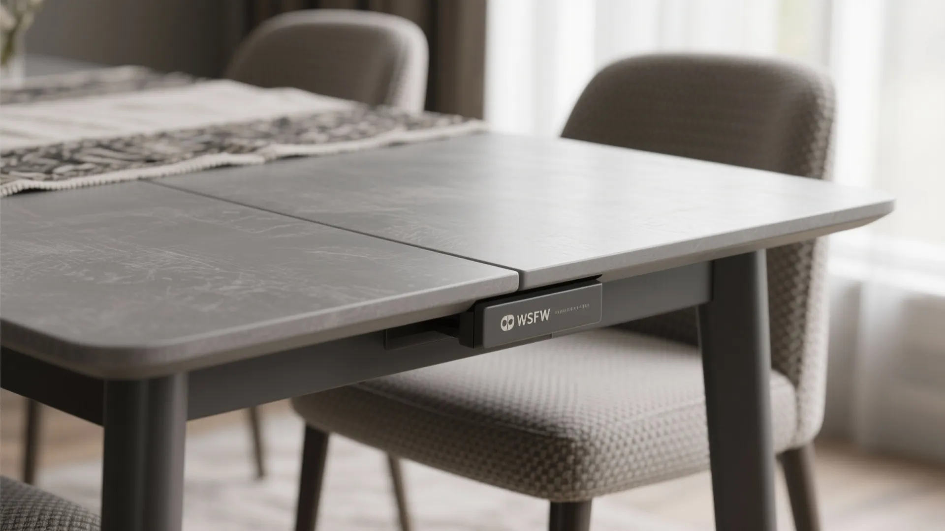 1. Sleek matte gray drop-leaf table