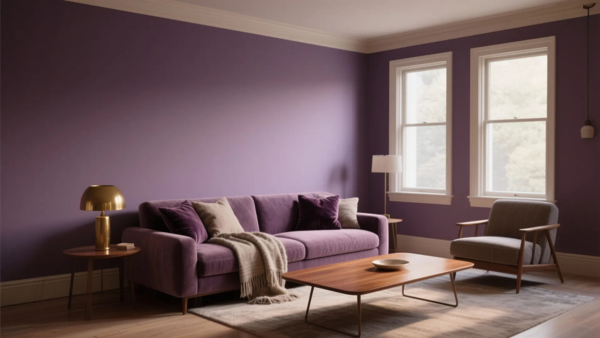 1. Matte eggplant for a cozy living room
