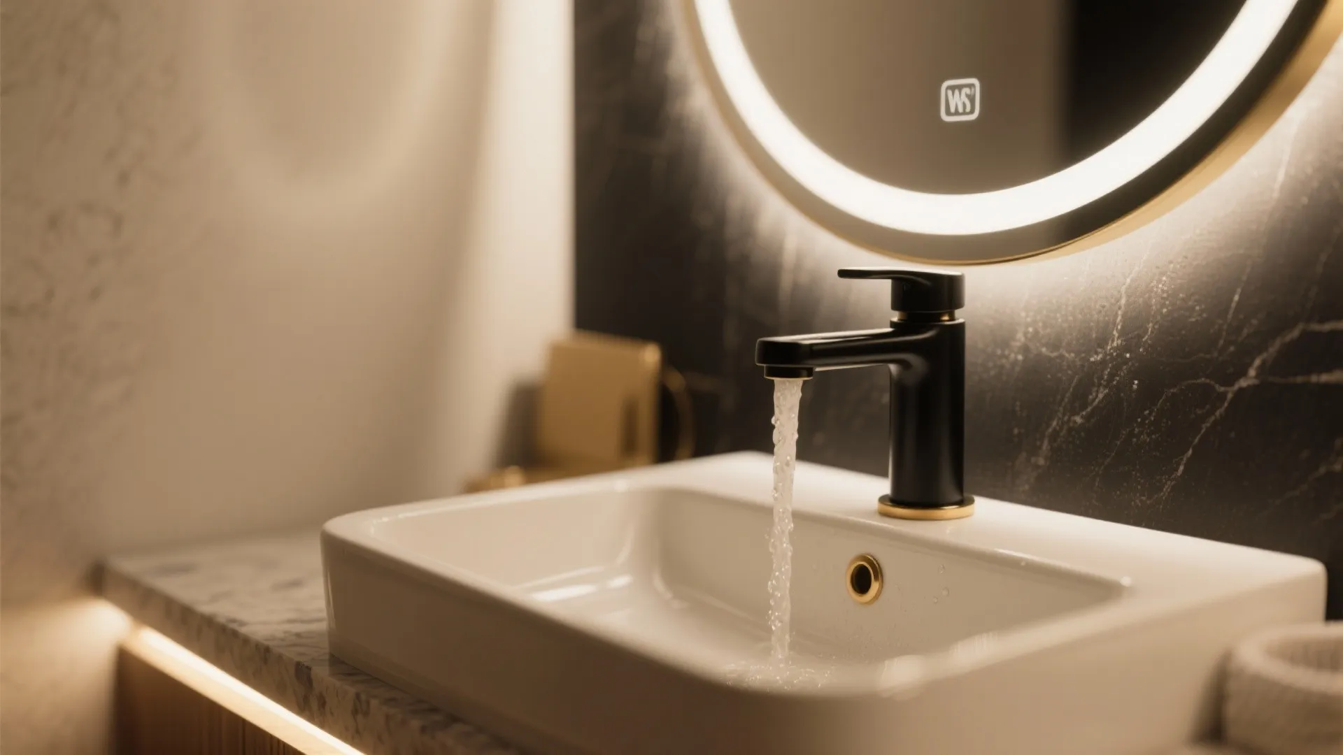 [Section: 灵感列表] 1) Matte-Black Fixtures with Warm Light