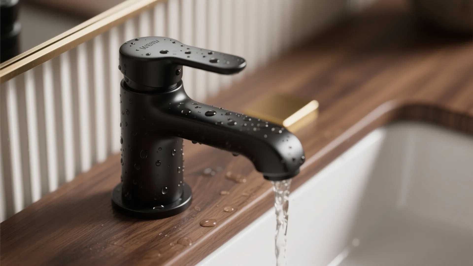 2) Matte Black Fixtures with Warm Wood