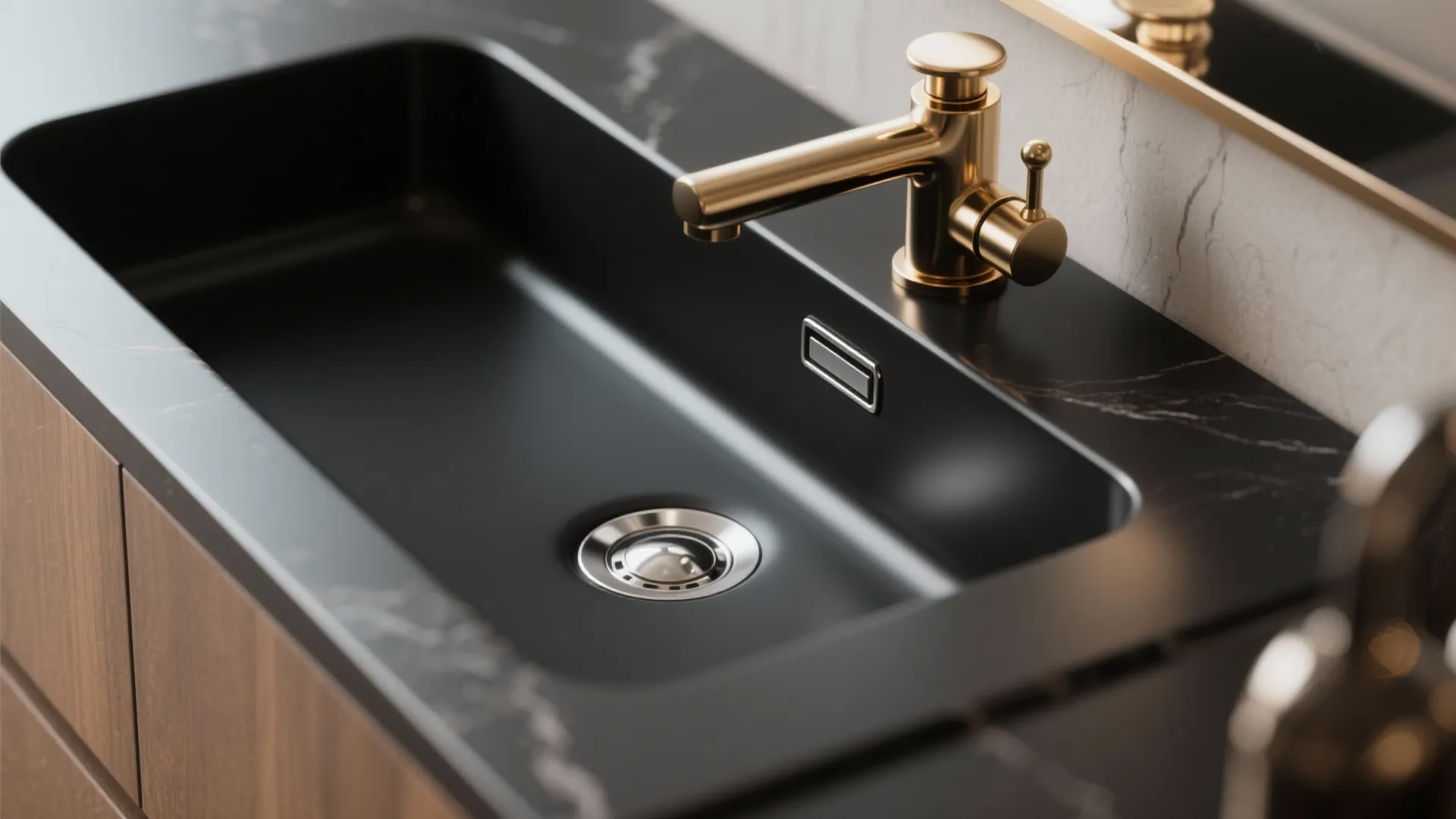 3. Matte Faucet, Polished Accents