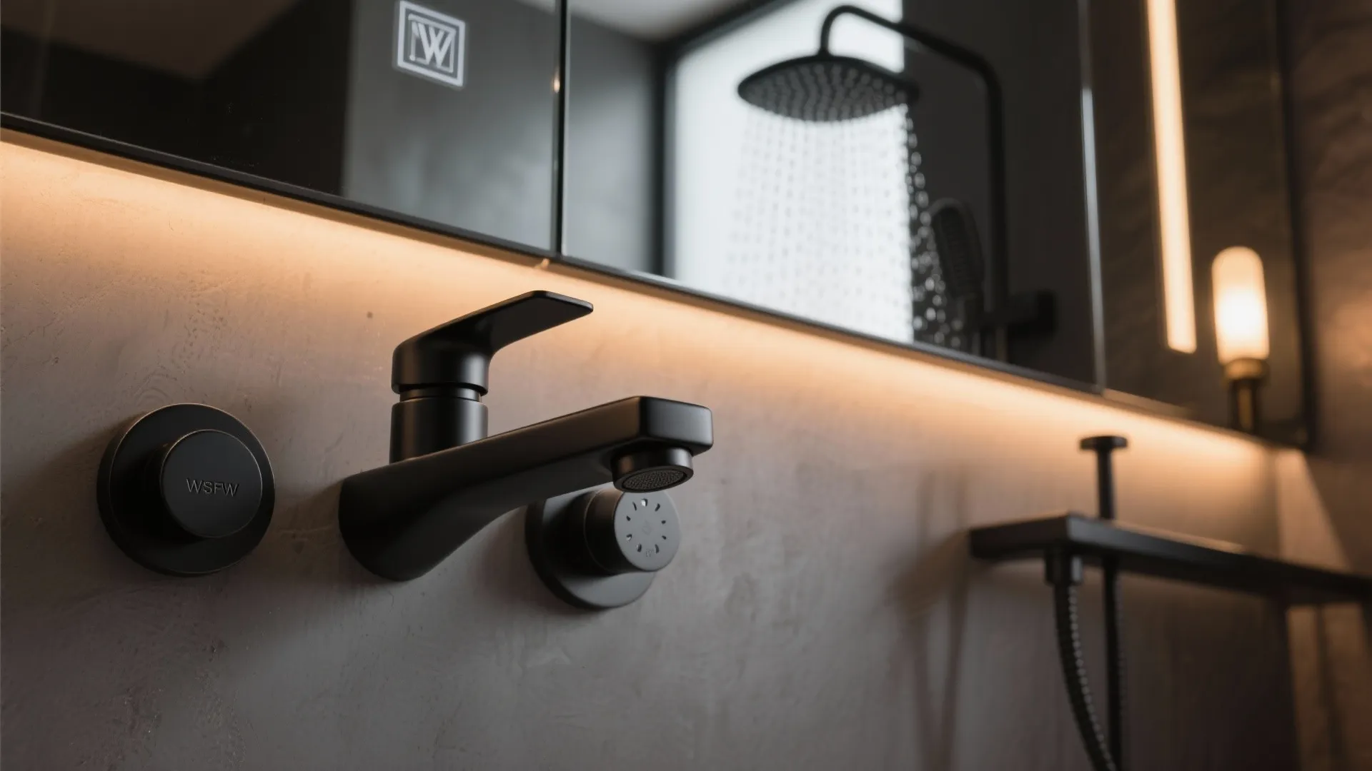 Matte Black Fixtures with Warm Light Layers