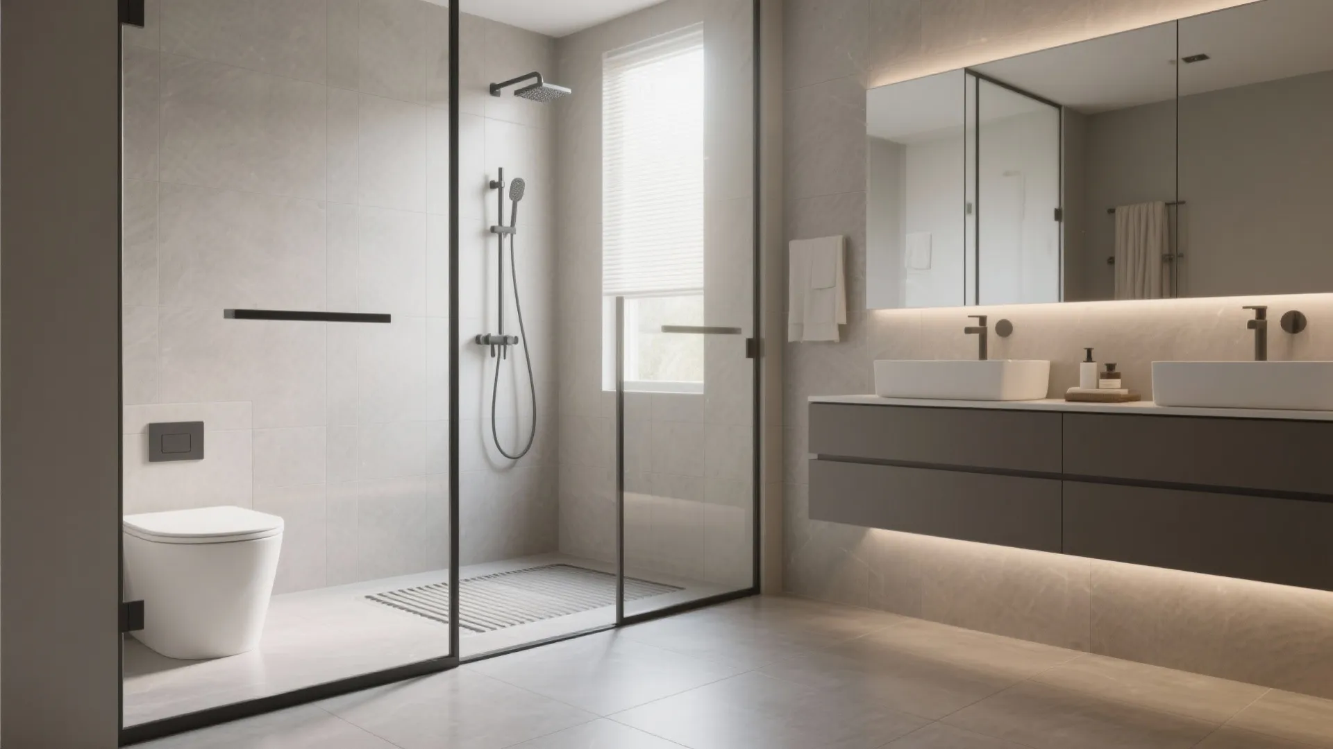 Matte Porcelain on the Floor, Soft Sheen on the Walls