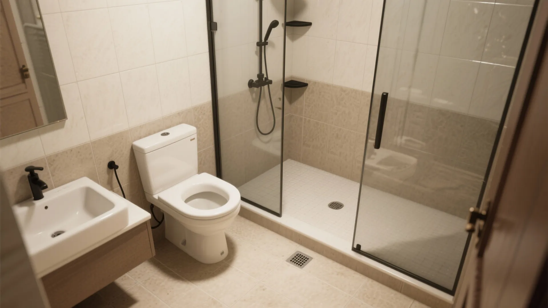 1) Matte Anti-Skid Porcelain in Warm Neutrals