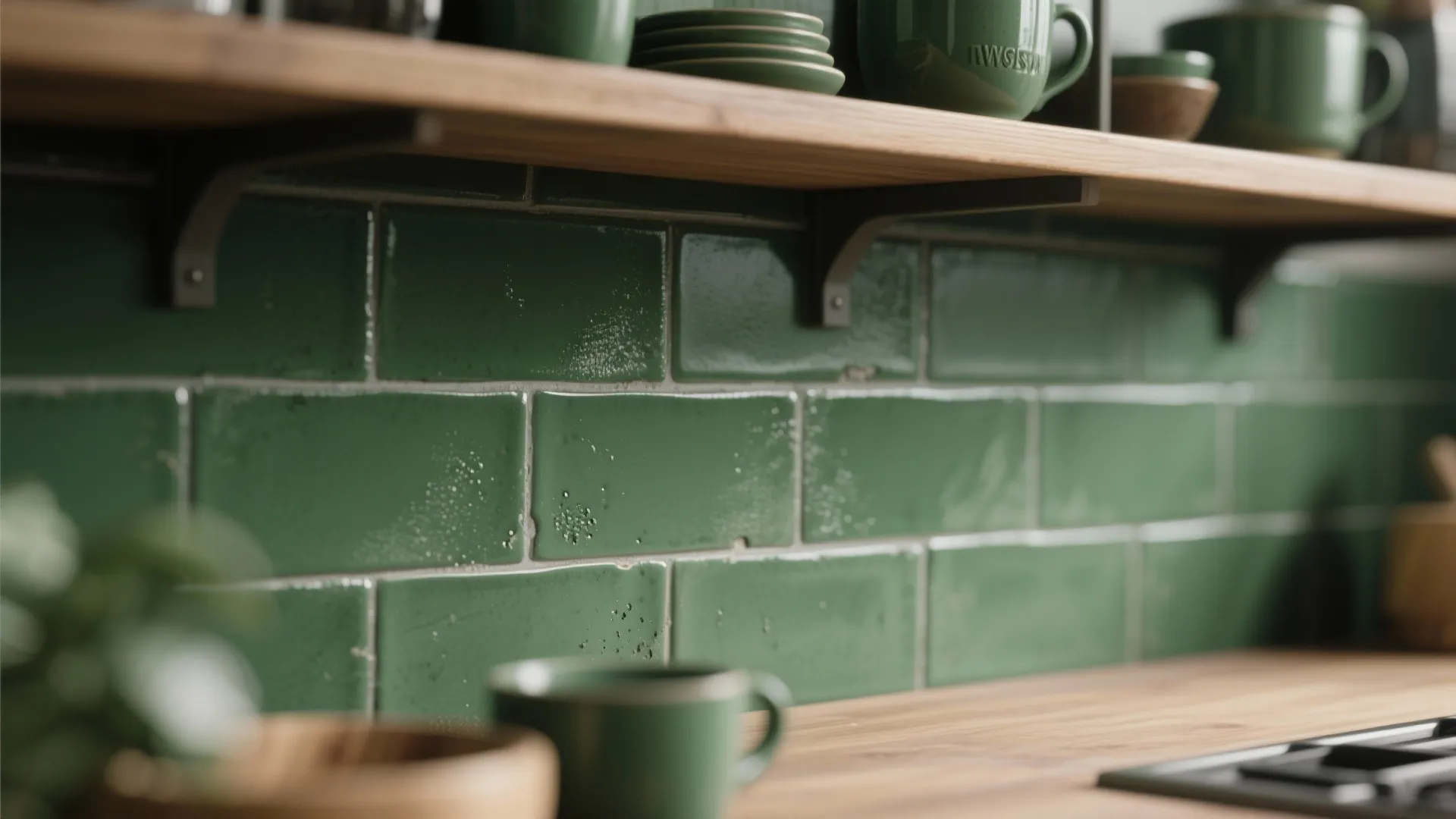 1. Matte Forest Green Subway Tile for Depth