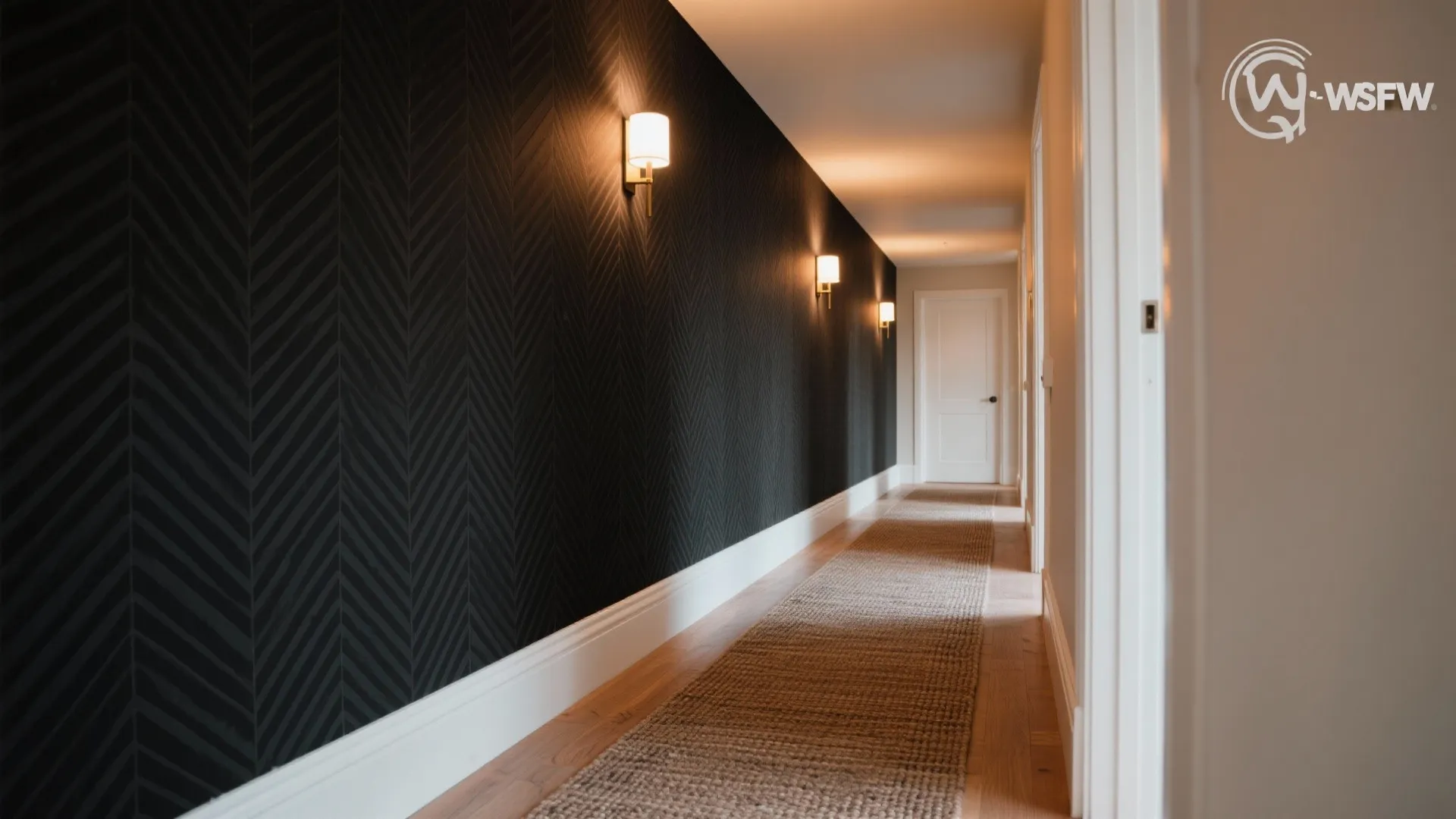 Moody Matte Black Geometric Accent Wall
