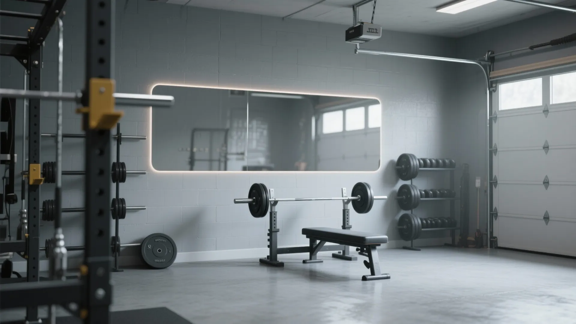 2. Matte industrial base with a glossy accent wall