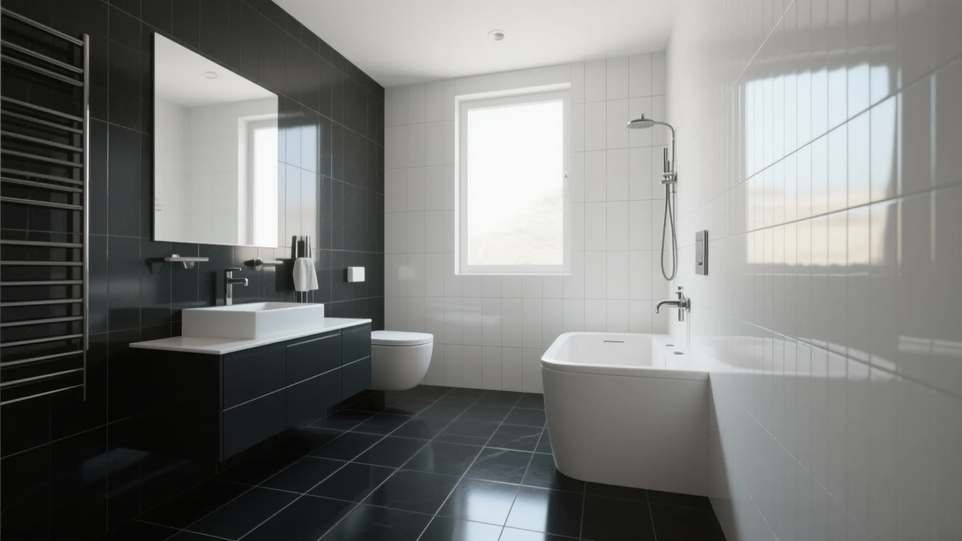 Matte Black and Glossy White Contrast