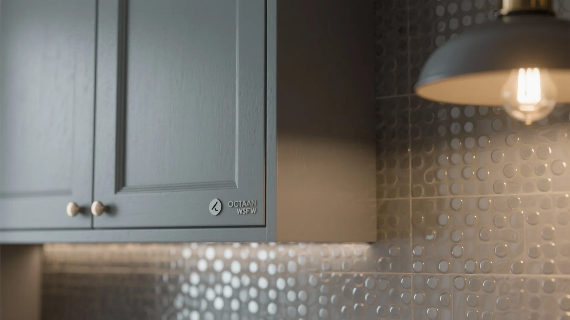 4. Mixing matte gray finishes with glossy dotted accents