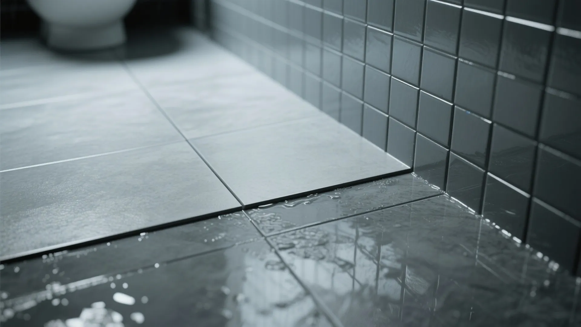 1. Mix matte and glossy grey tiles