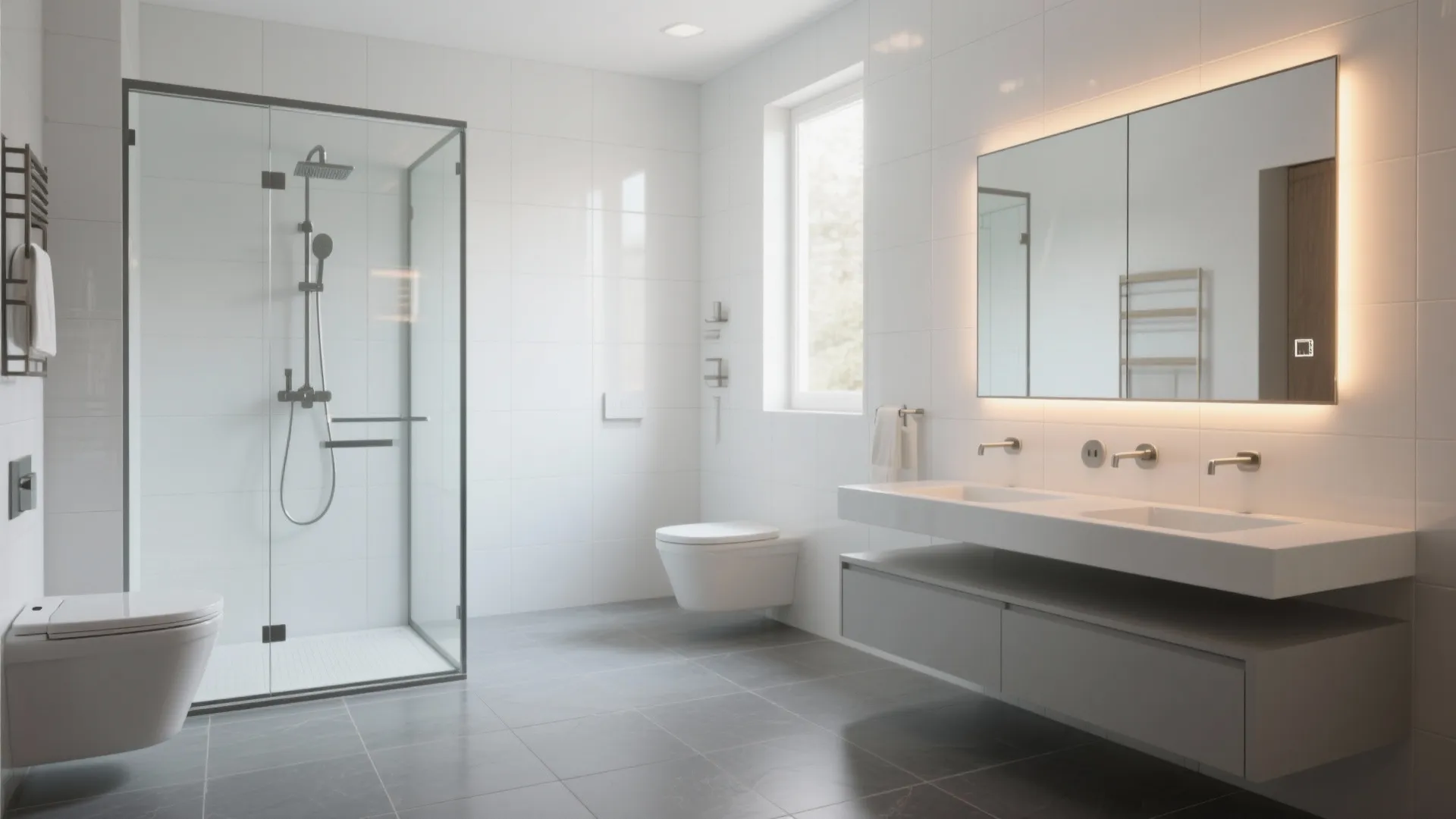 Texture Contrast: Matte Grey Meets Glossy White